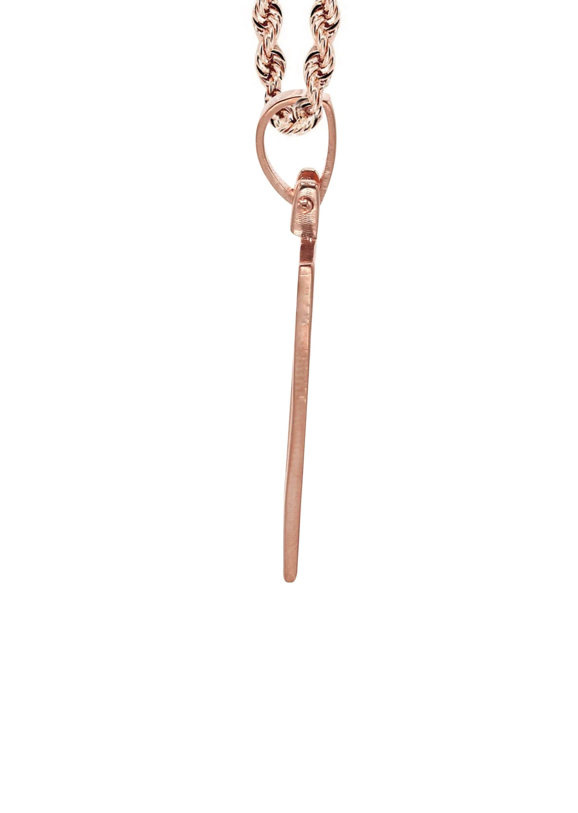 10K/14K Rose Gold Small Rectangle Picture Pendant Necklace - Image 4