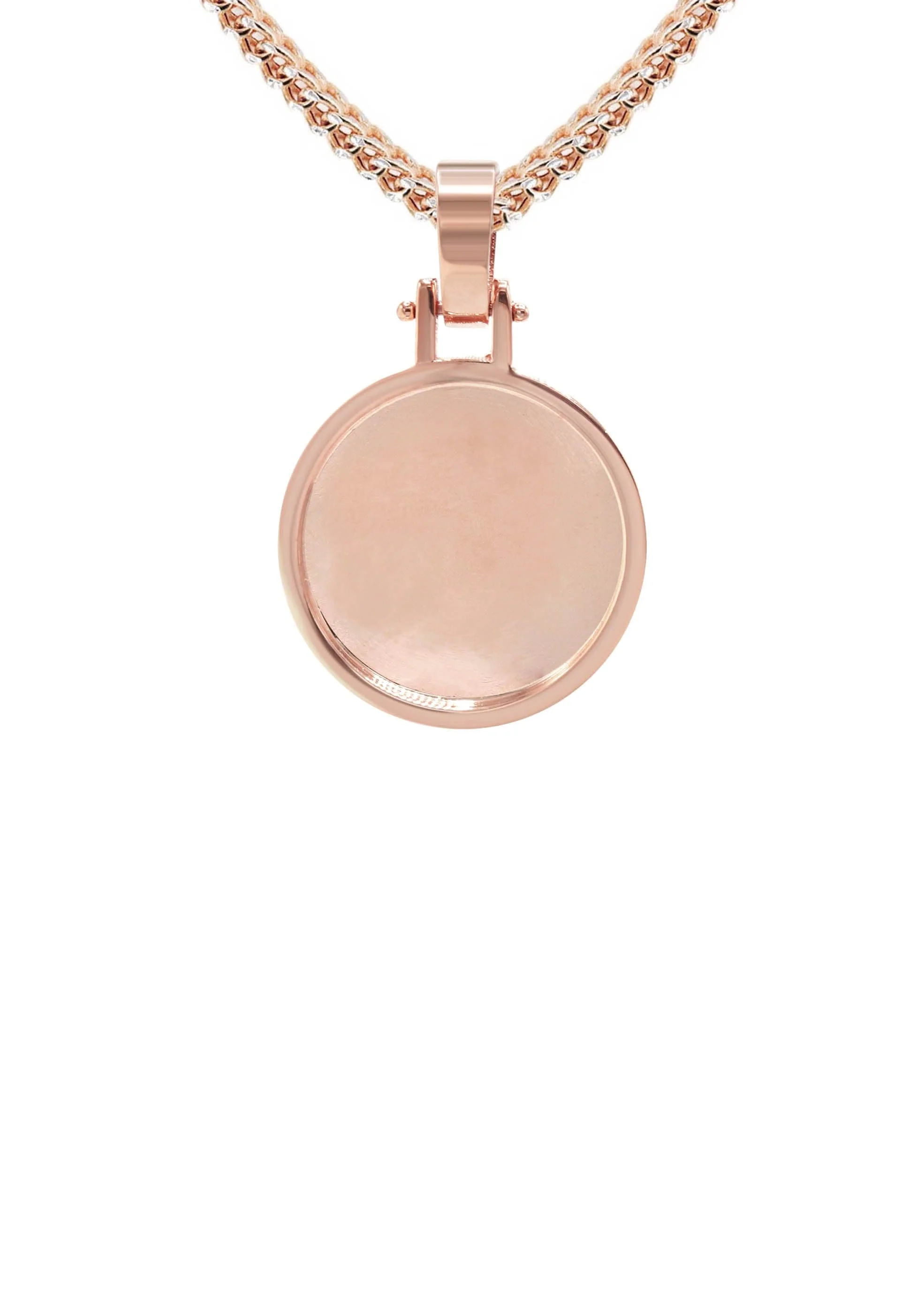 10K/14K Rose Gold Small Round Picture Pendant Necklace - Image 2