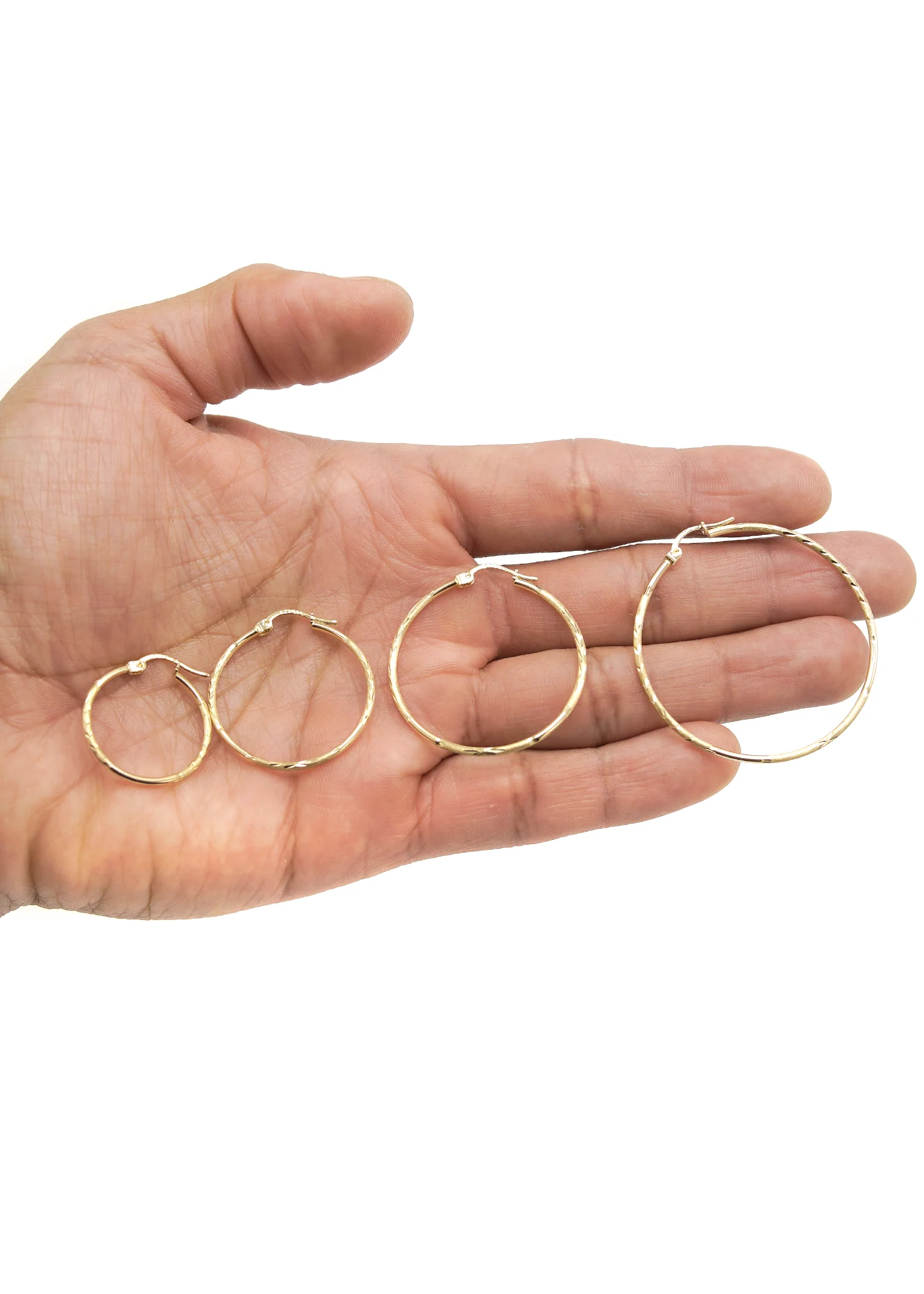 10K Womens Gold Hoop Earrings | Customizable Size - Image 2
