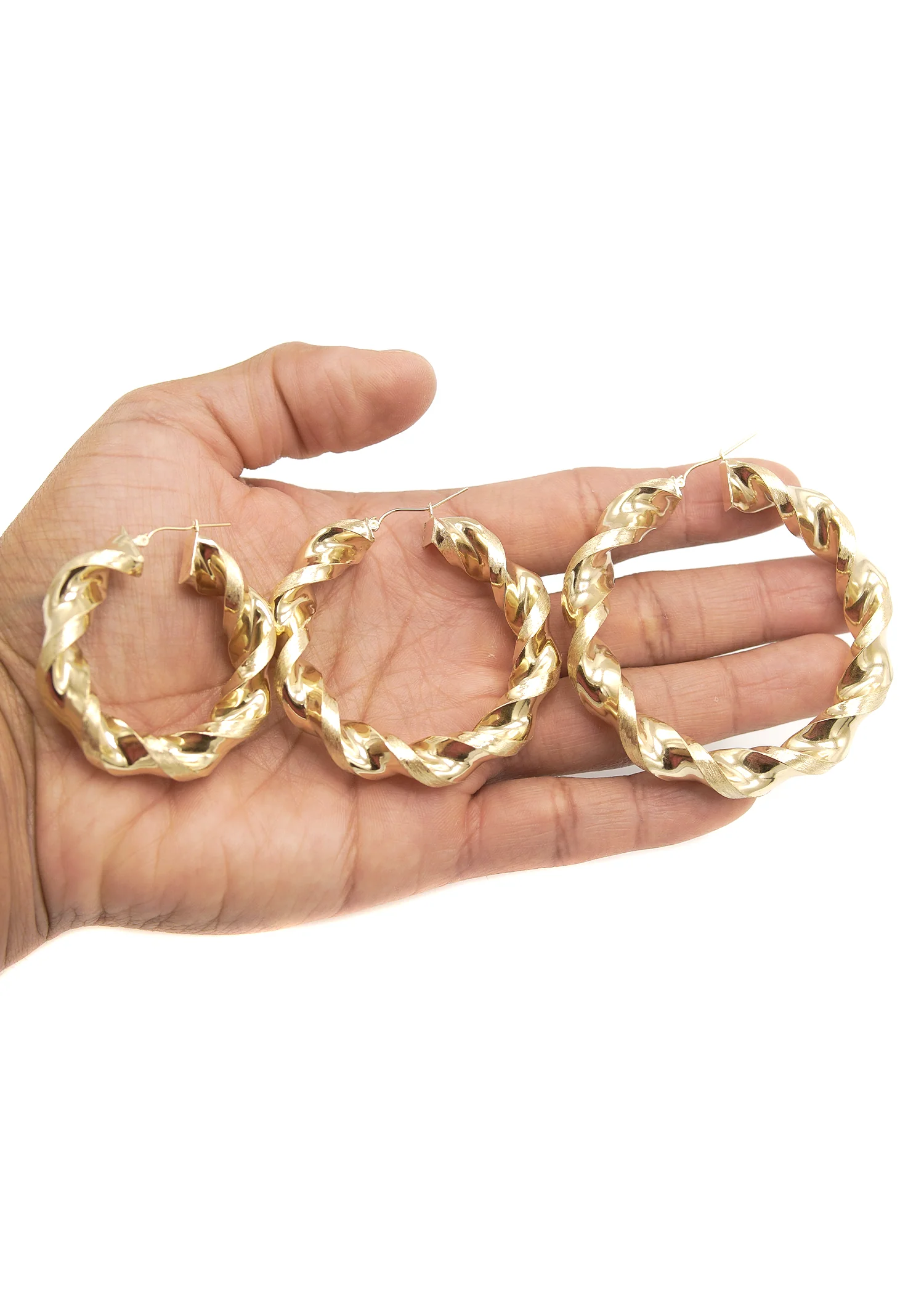 10K Womens Gold Hoop Earrings | Customizable Size - Image 3