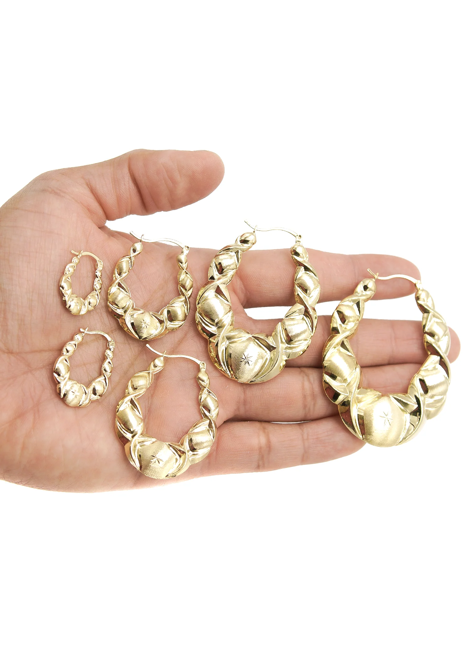 10K Womens Gold Hoop Earrings | Customizable Size - Image 2