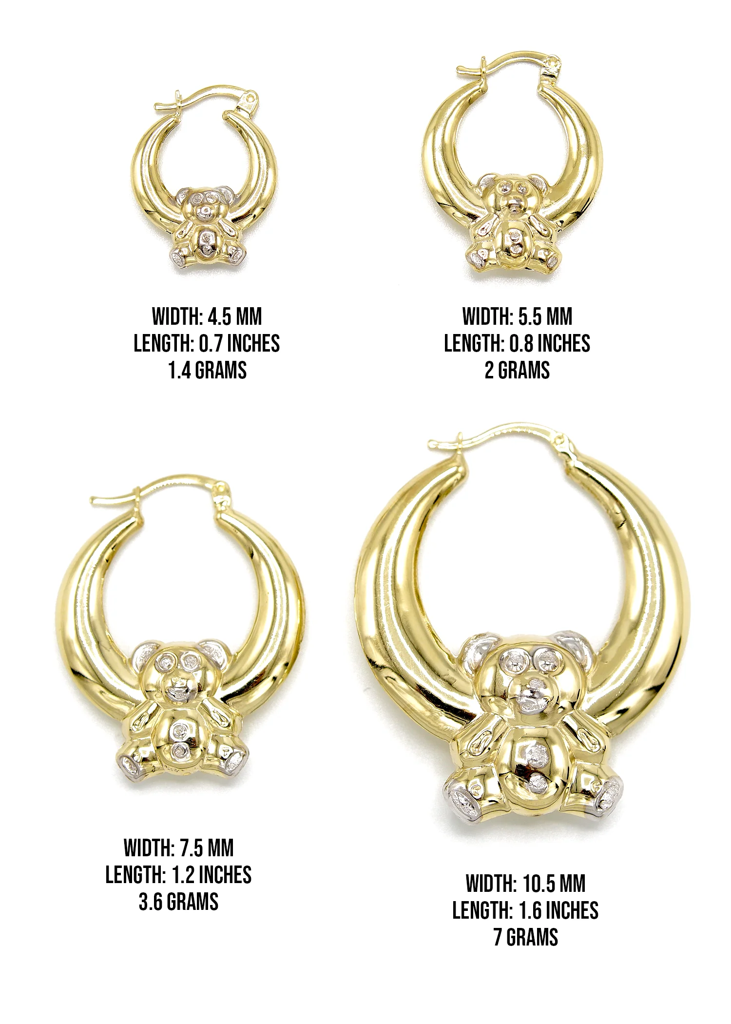 10K Womens Gold Hoop Earrings | Customizable Size - Image 3