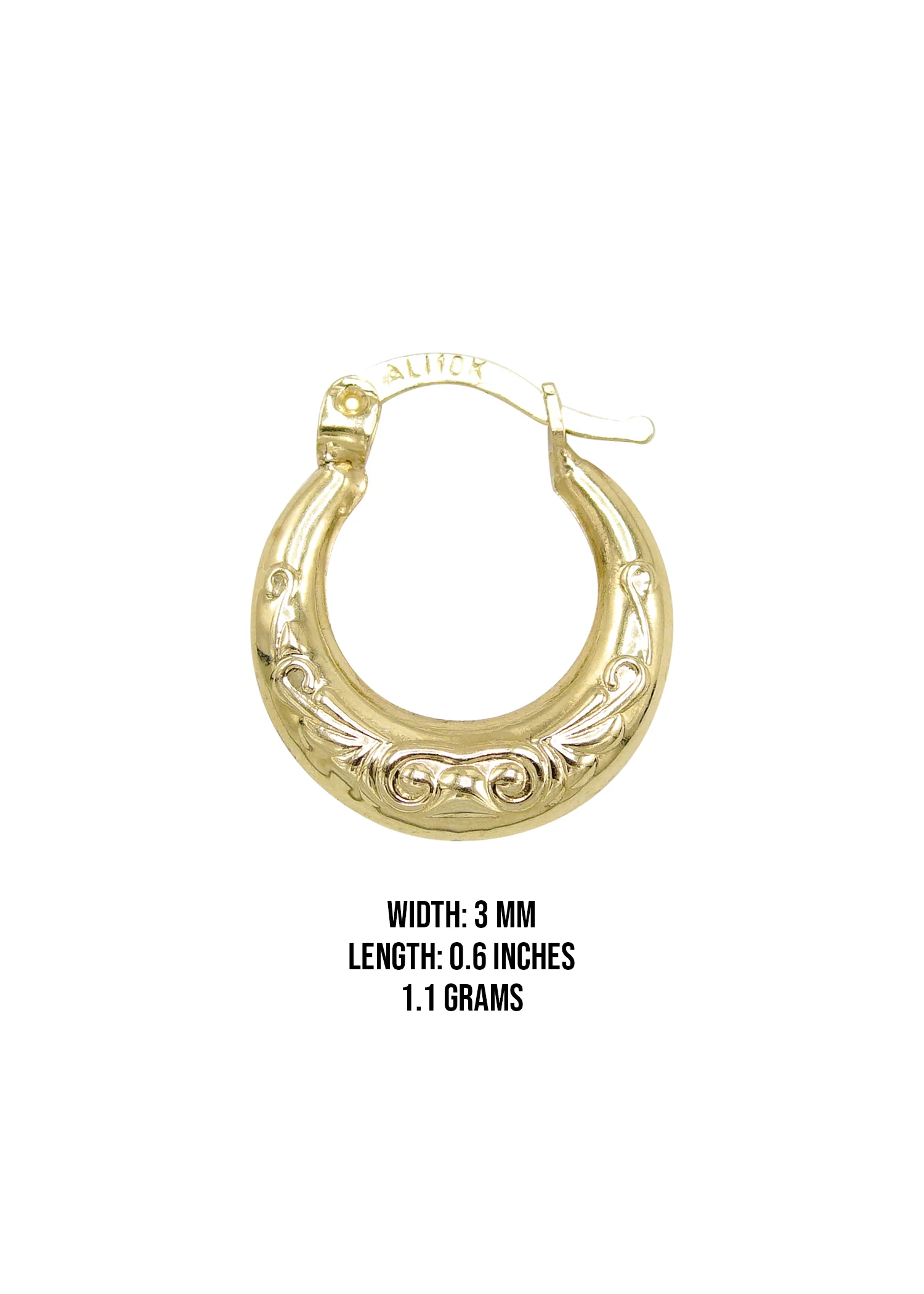 10K Womens Gold Hoop Earrings - Image 3