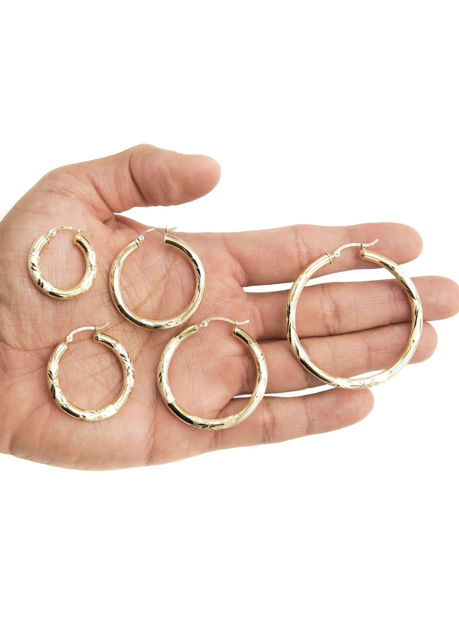 10K Womens Gold Hoop Earrings | Customizable Size - Image 2