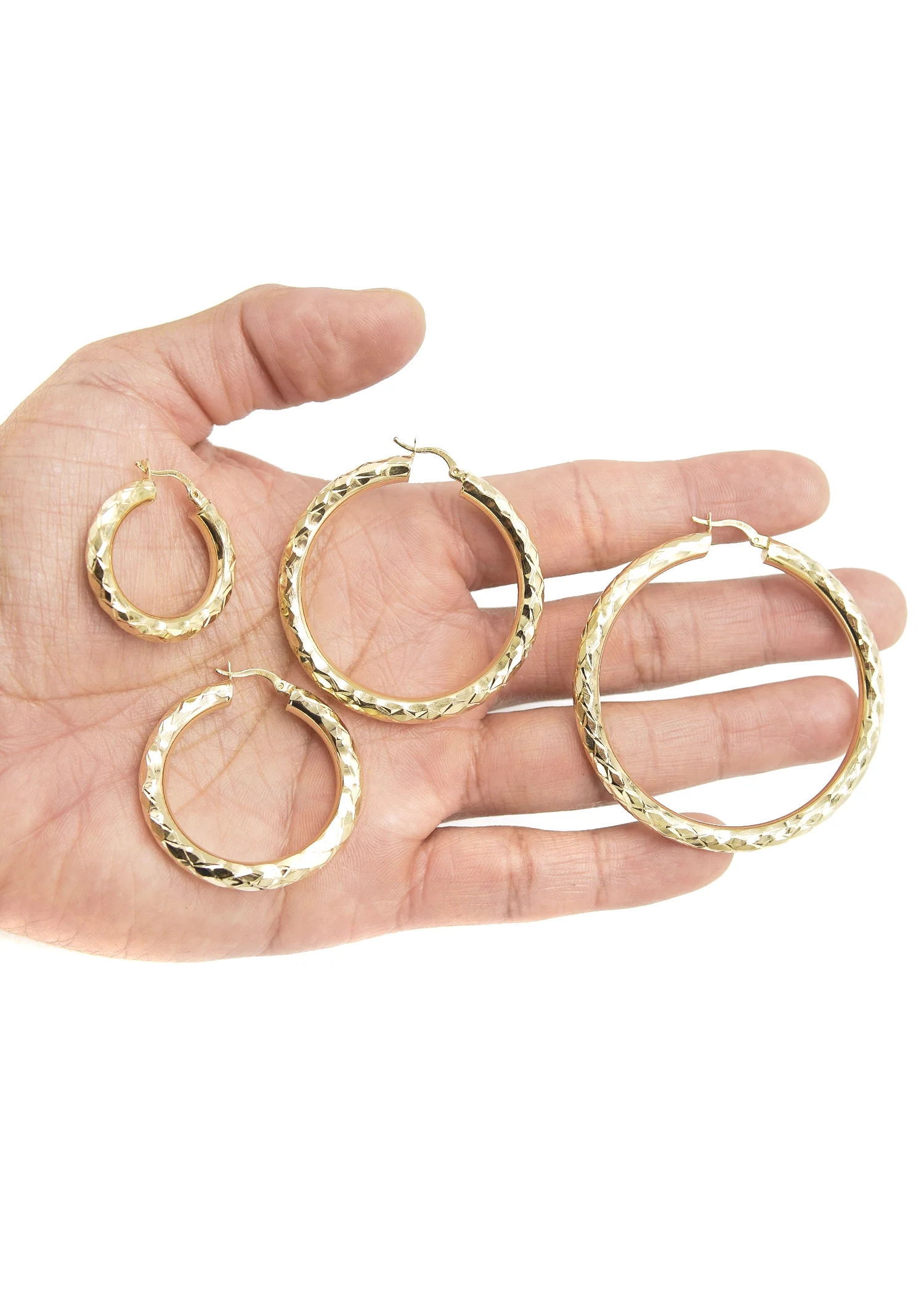 10K Womens Gold Hoop Earrings | Customizable Size - Image 2