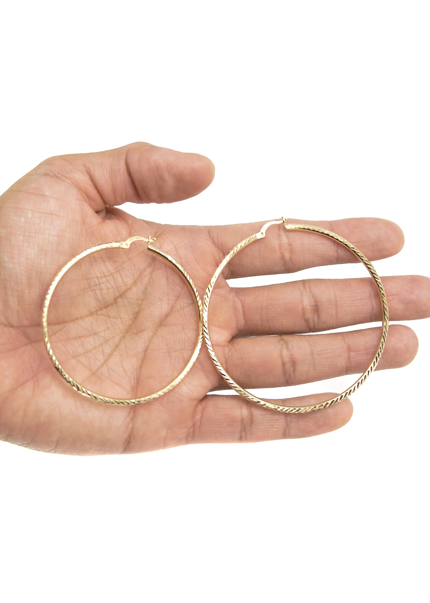 10K Womens Gold Hoop Earrings | Customizable Size - Image 2