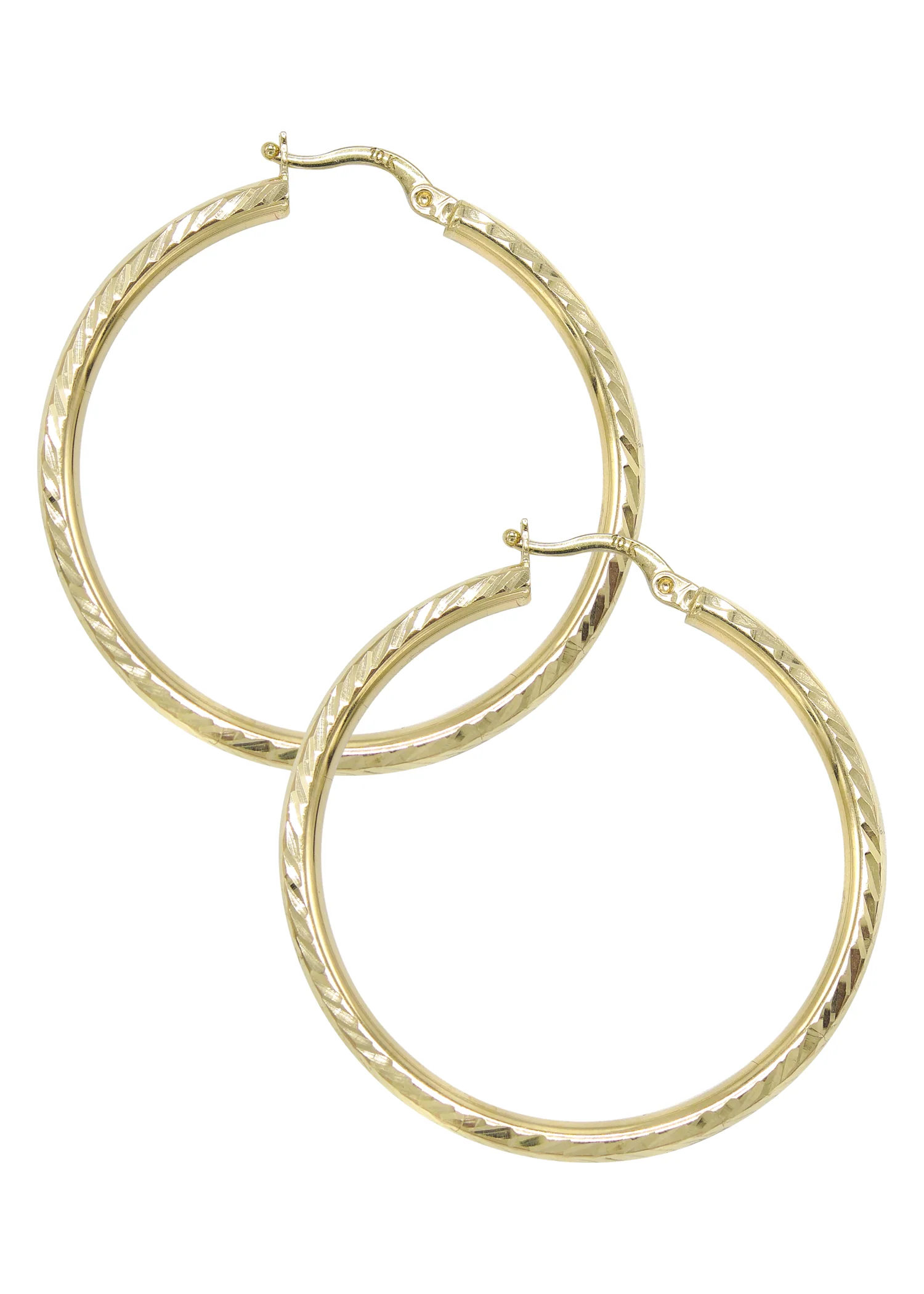 10K Womens Gold Hoop Earrings | Customizable Size