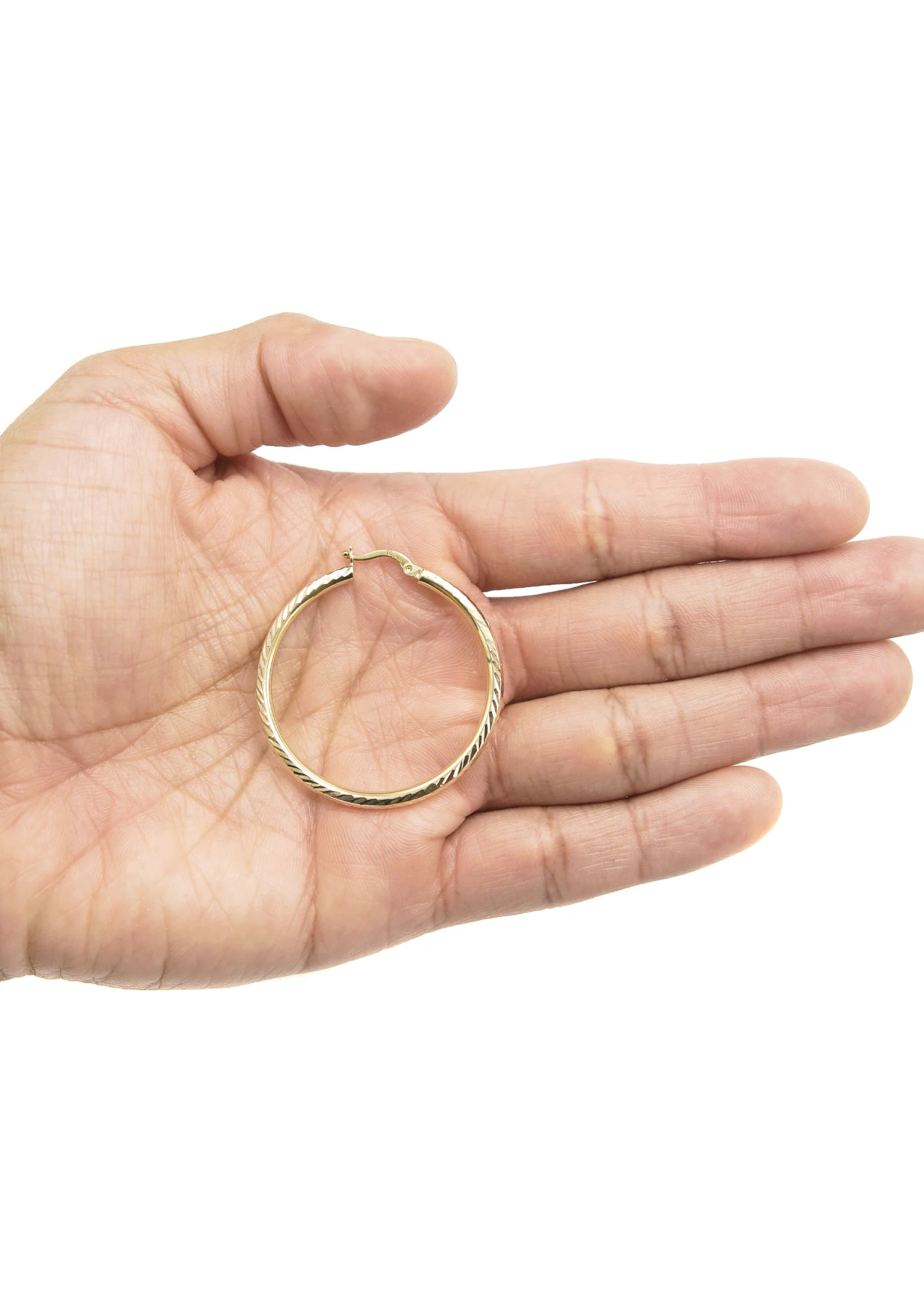 10K Womens Gold Hoop Earrings | Customizable Size - Image 2