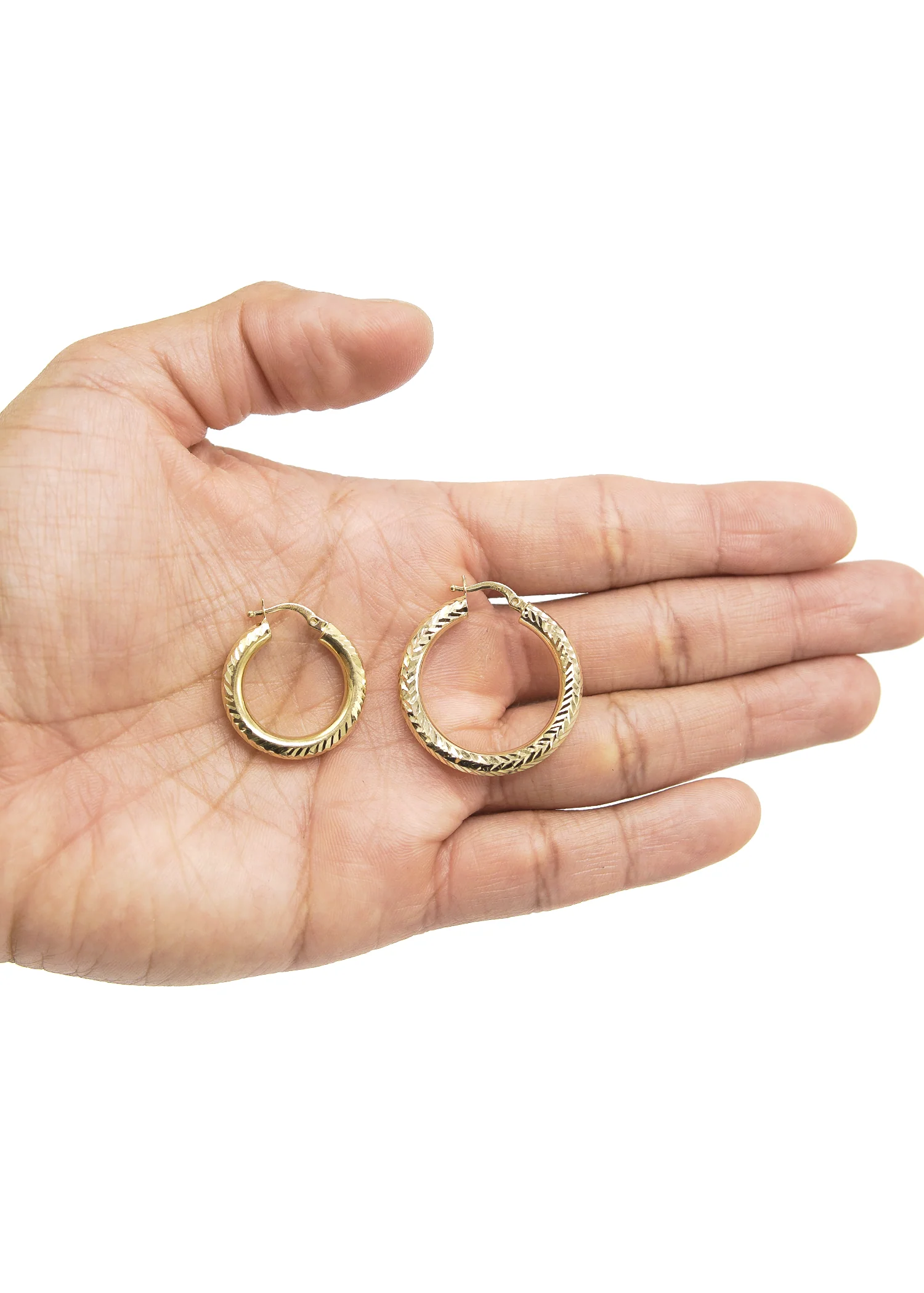 10K Womens Gold Hoop Earrings | Customizable Size - Image 2