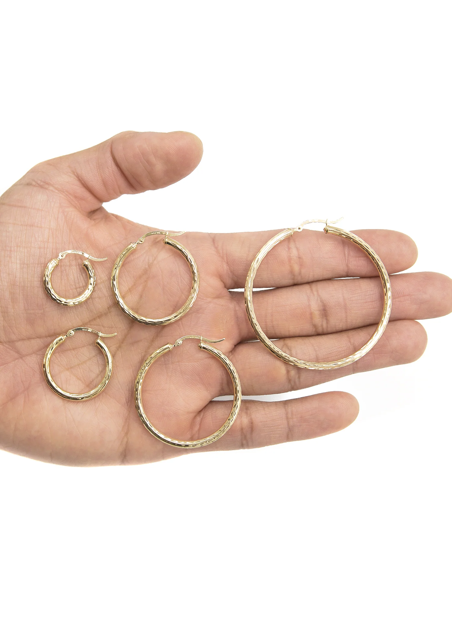 10K Womens Gold Hoop Earrings | Customizable Size - Image 2