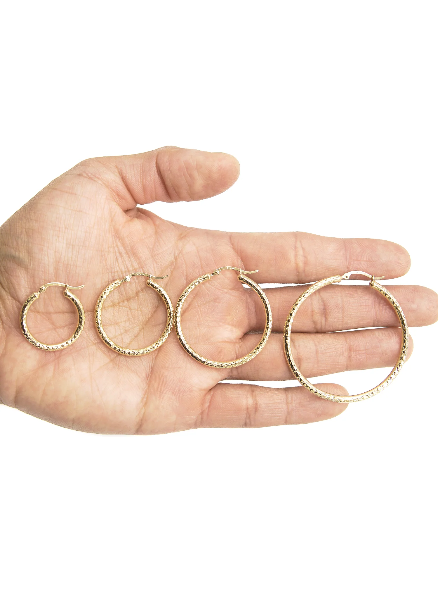 10K Womens Gold Hoop Earrings | Customizable Size - Image 2