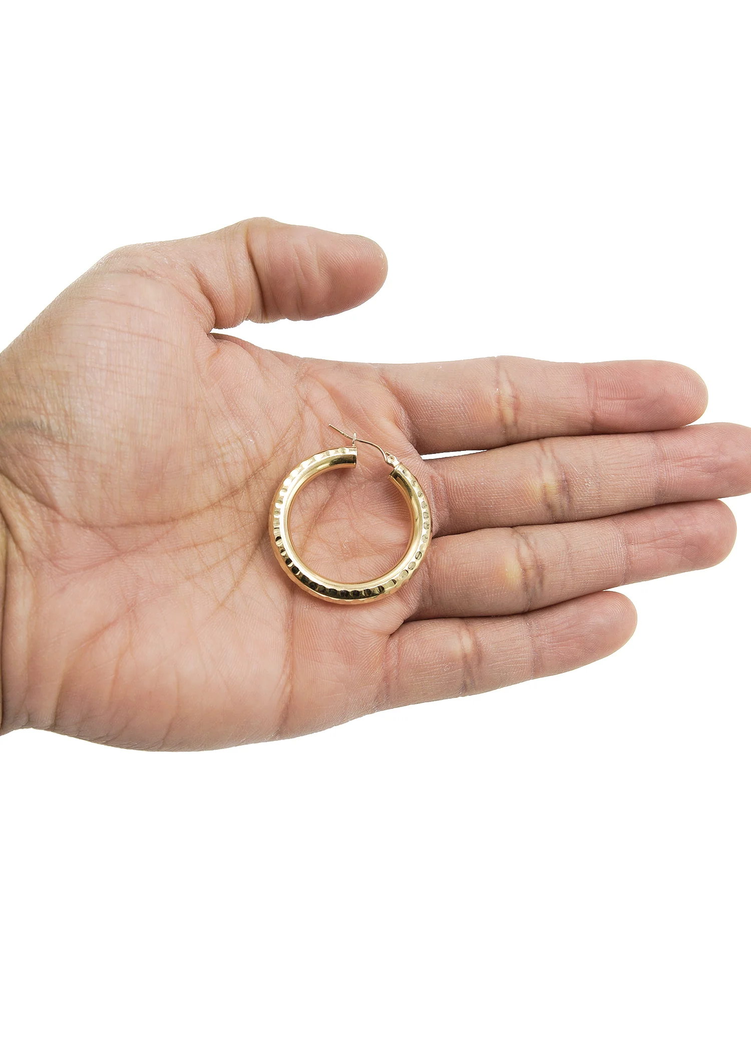 10K Womens Gold Hoop Earrings | Customizable Size - Image 3