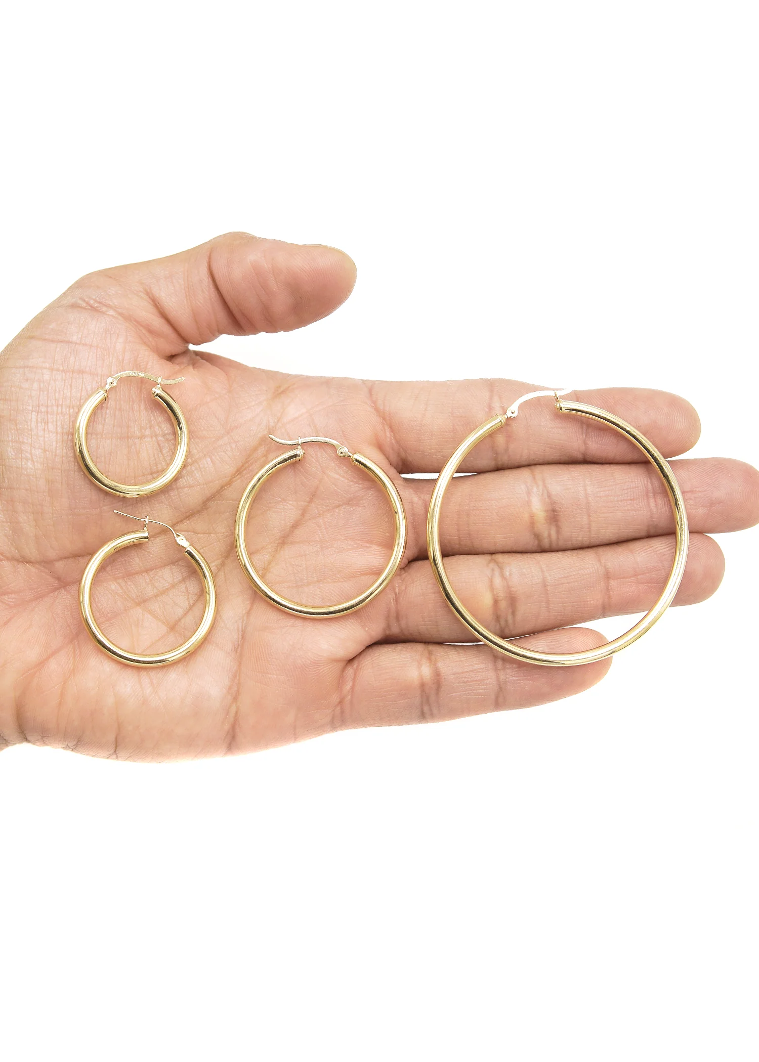 10K Womens Gold Hoop Earrings | Customizable Size - Image 2