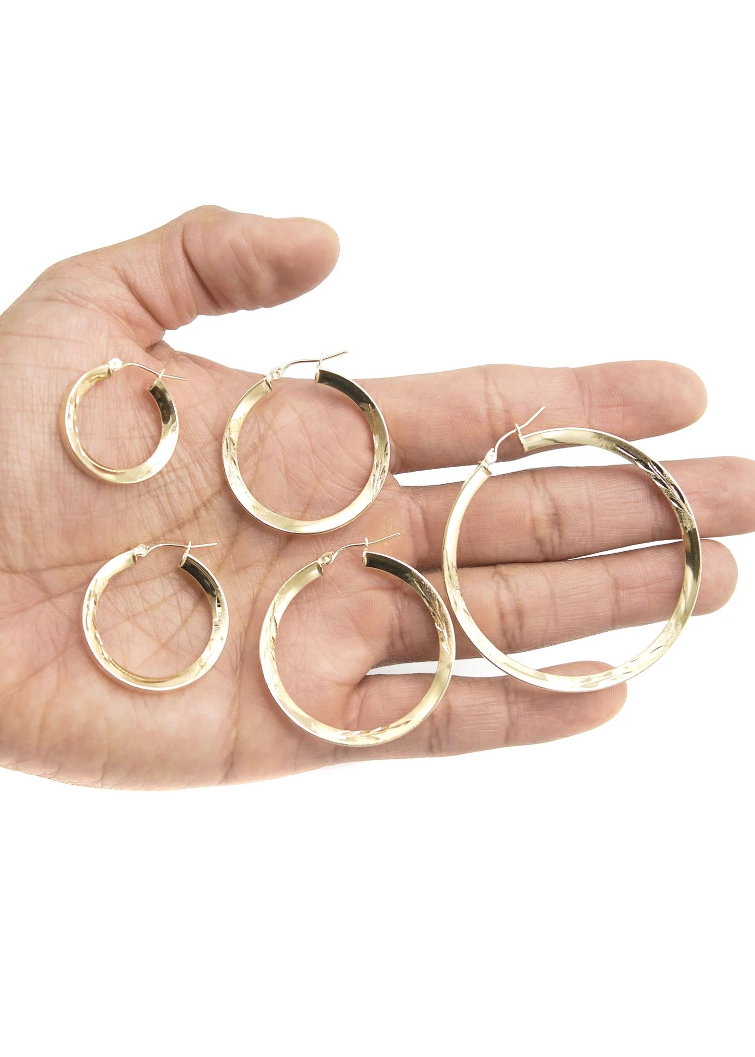 10K Womens Gold Hoop Earrings | Customizable Size - Image 2