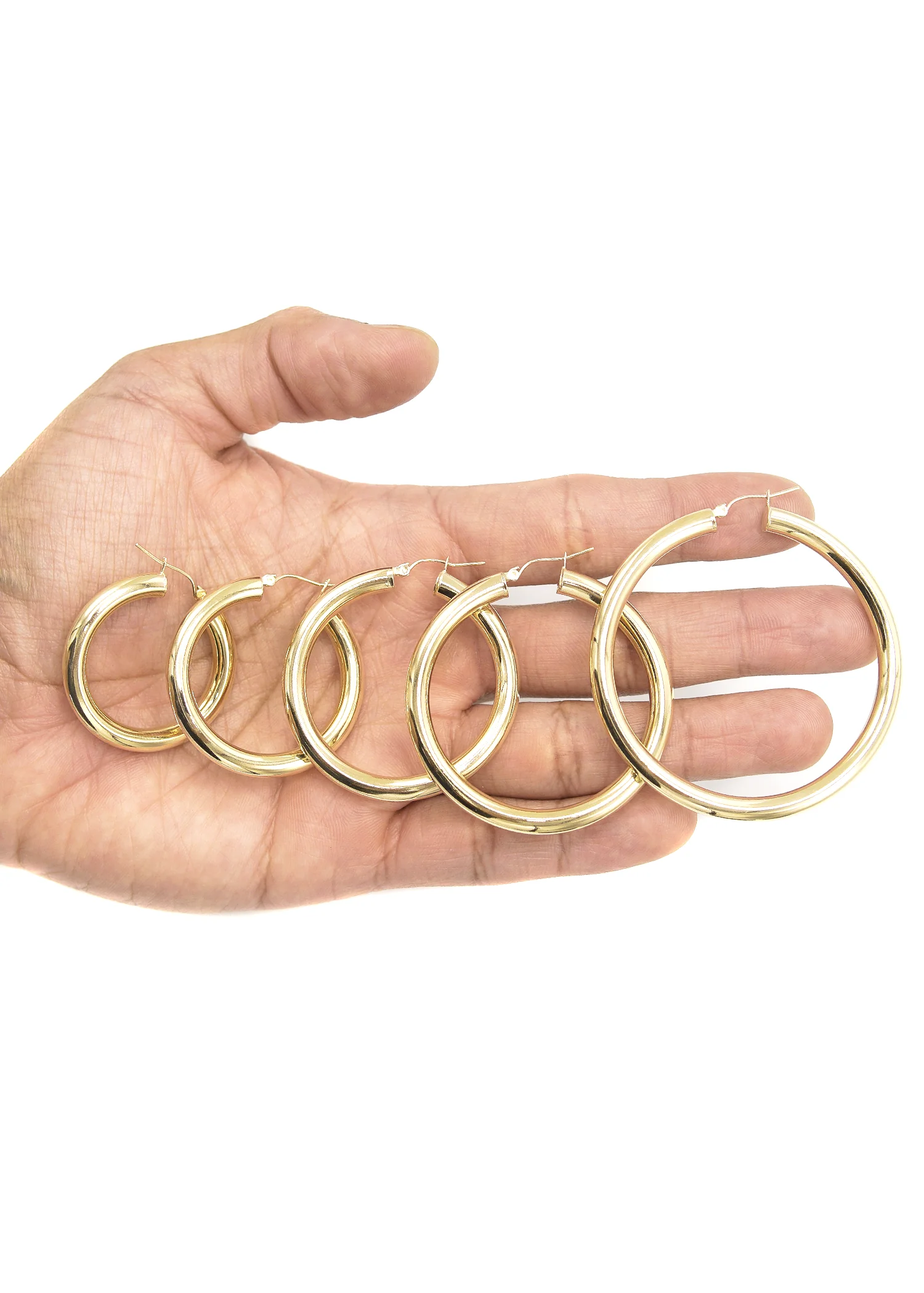 10K Womens Gold Hoop Earrings | Customizable Size - Image 2