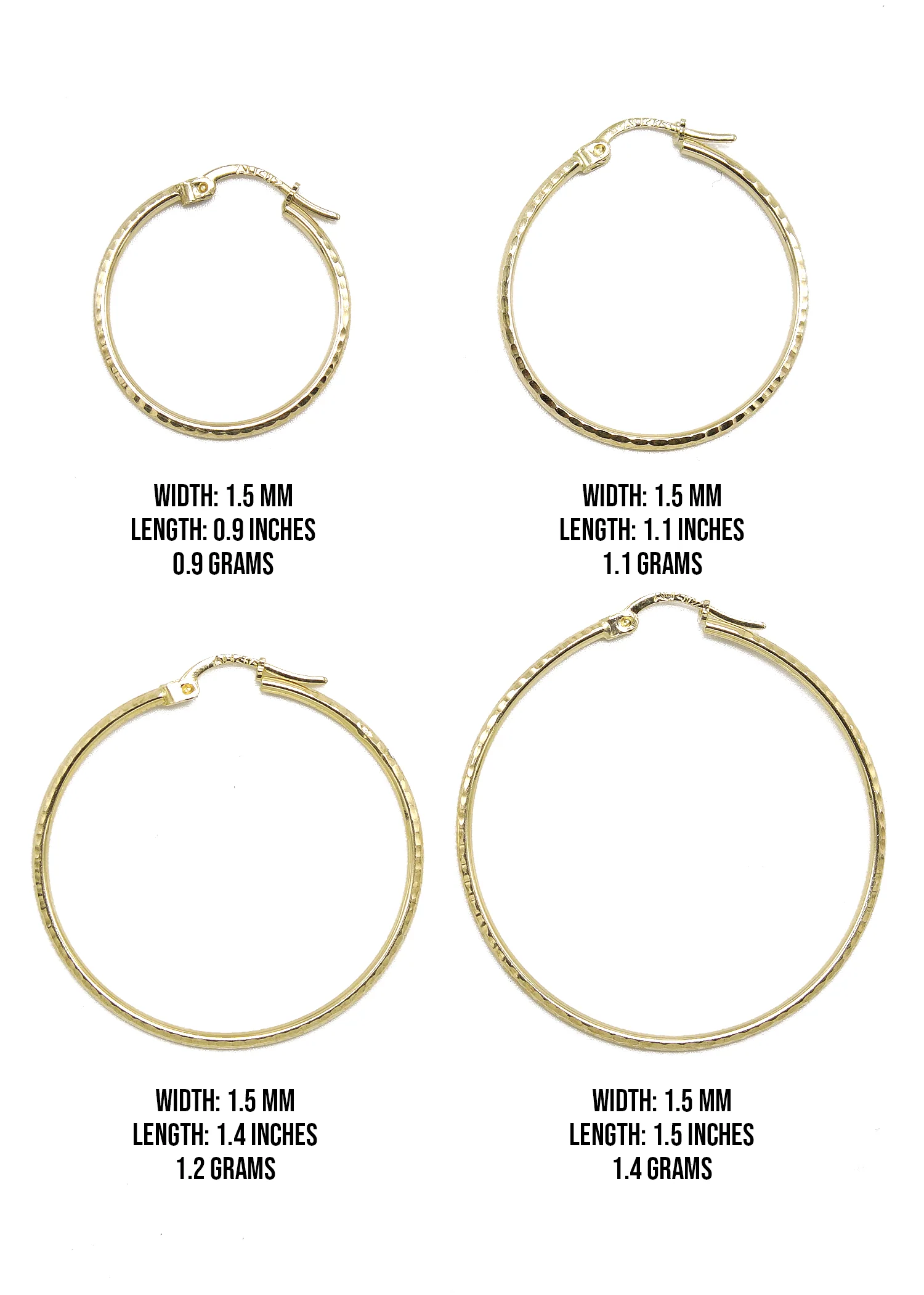 10K Womens Gold Hoop Earrings | Customizable Size - Image 3
