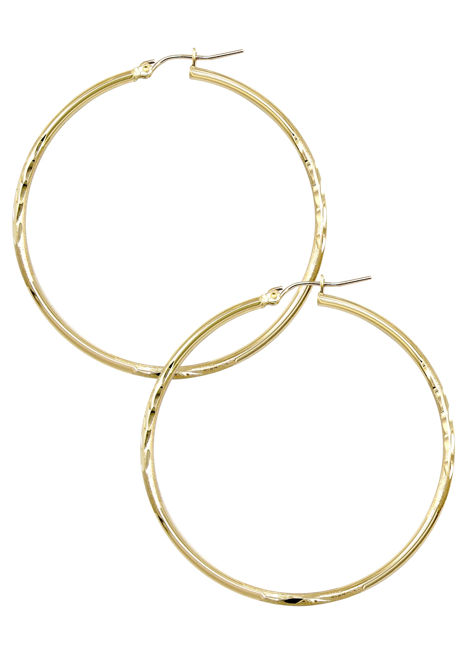 10K Womens Gold Hoop Earrings | Customizable Size