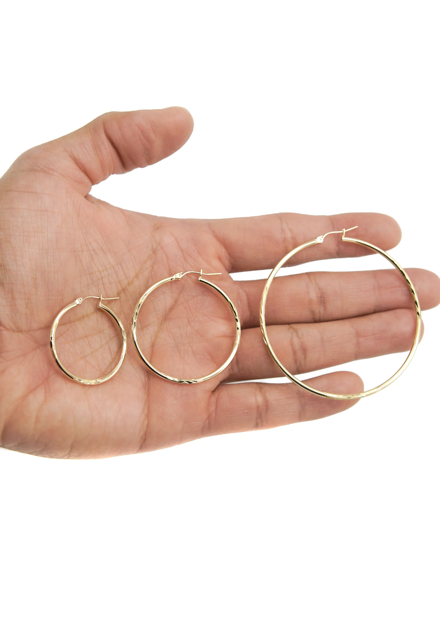 10K Womens Gold Hoop Earrings | Customizable Size - Image 2