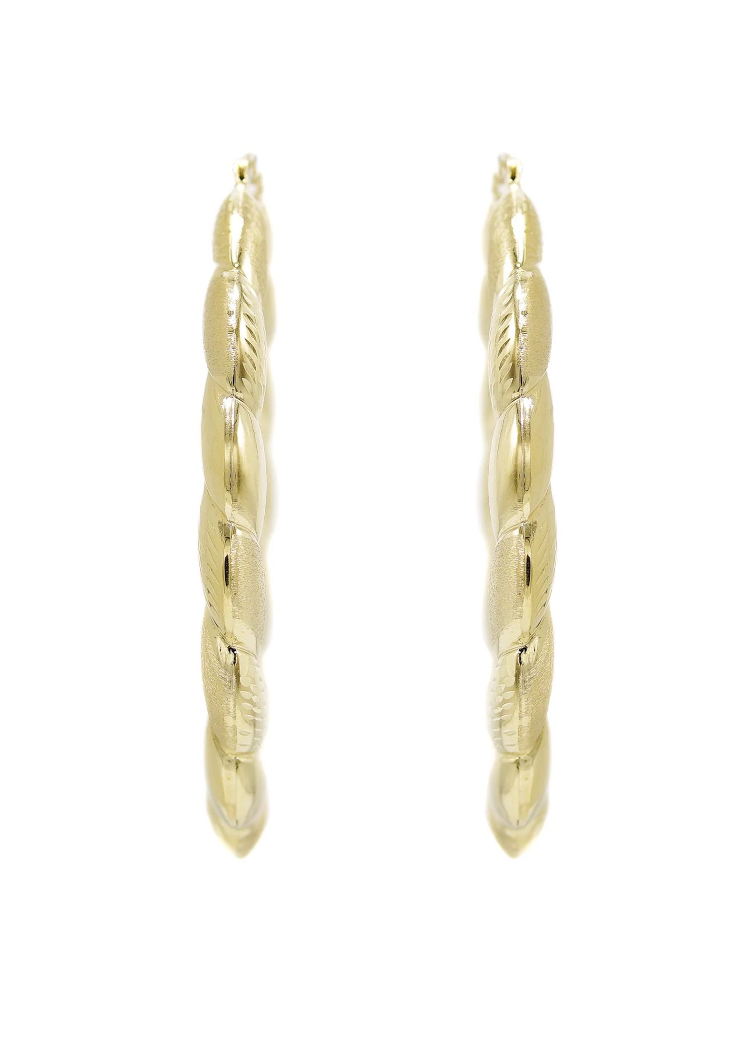 10K Womens Gold Hoop Earrings | Customizable Size - Image 4