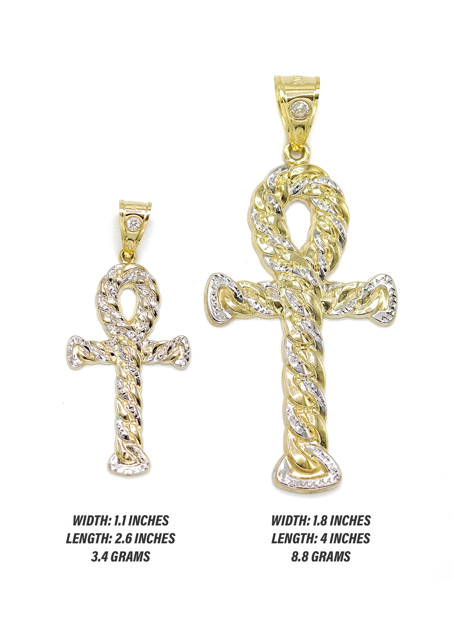 10K Yellow Gold Ankh Pendant | Customizable Size - Image 2