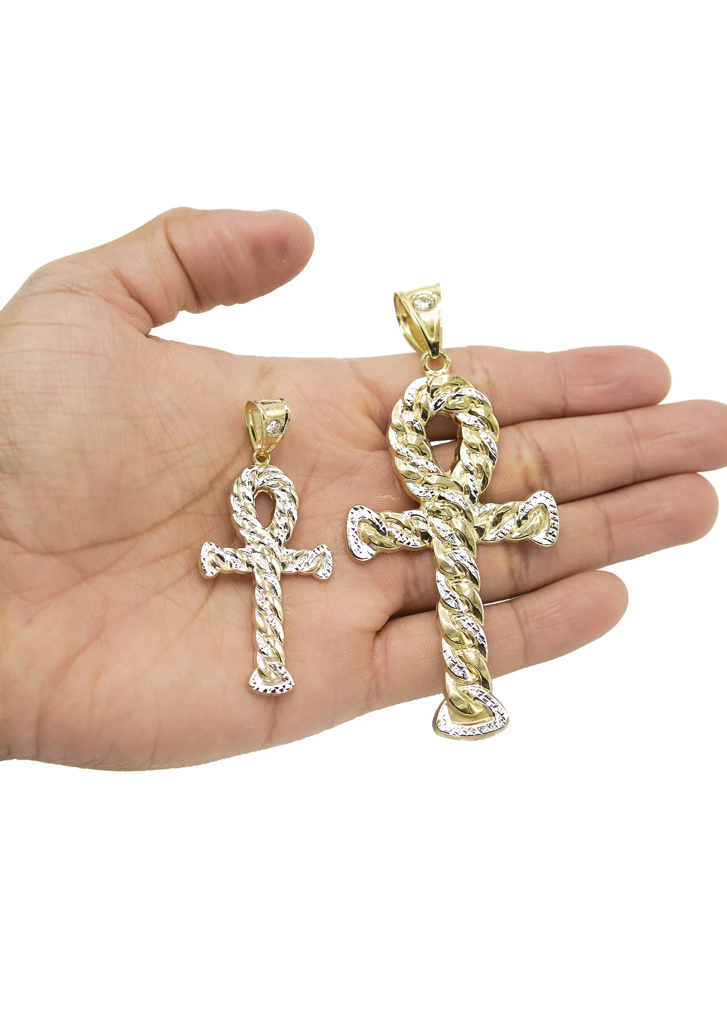 10K Yellow Gold Ankh Pendant | Customizable Size - Image 3