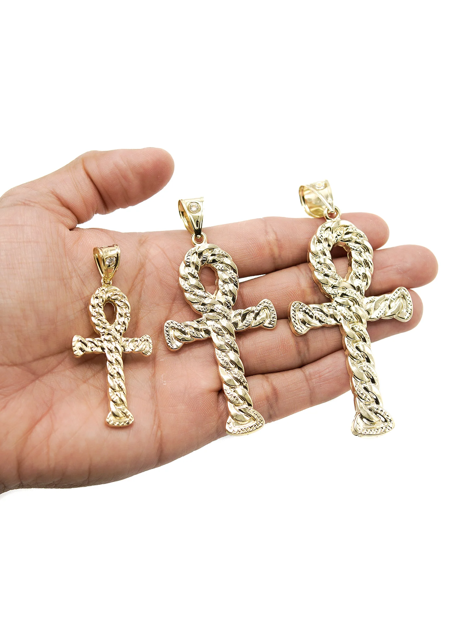 10K Yellow Gold Ankh Pendant | Customizable Size - Image 3