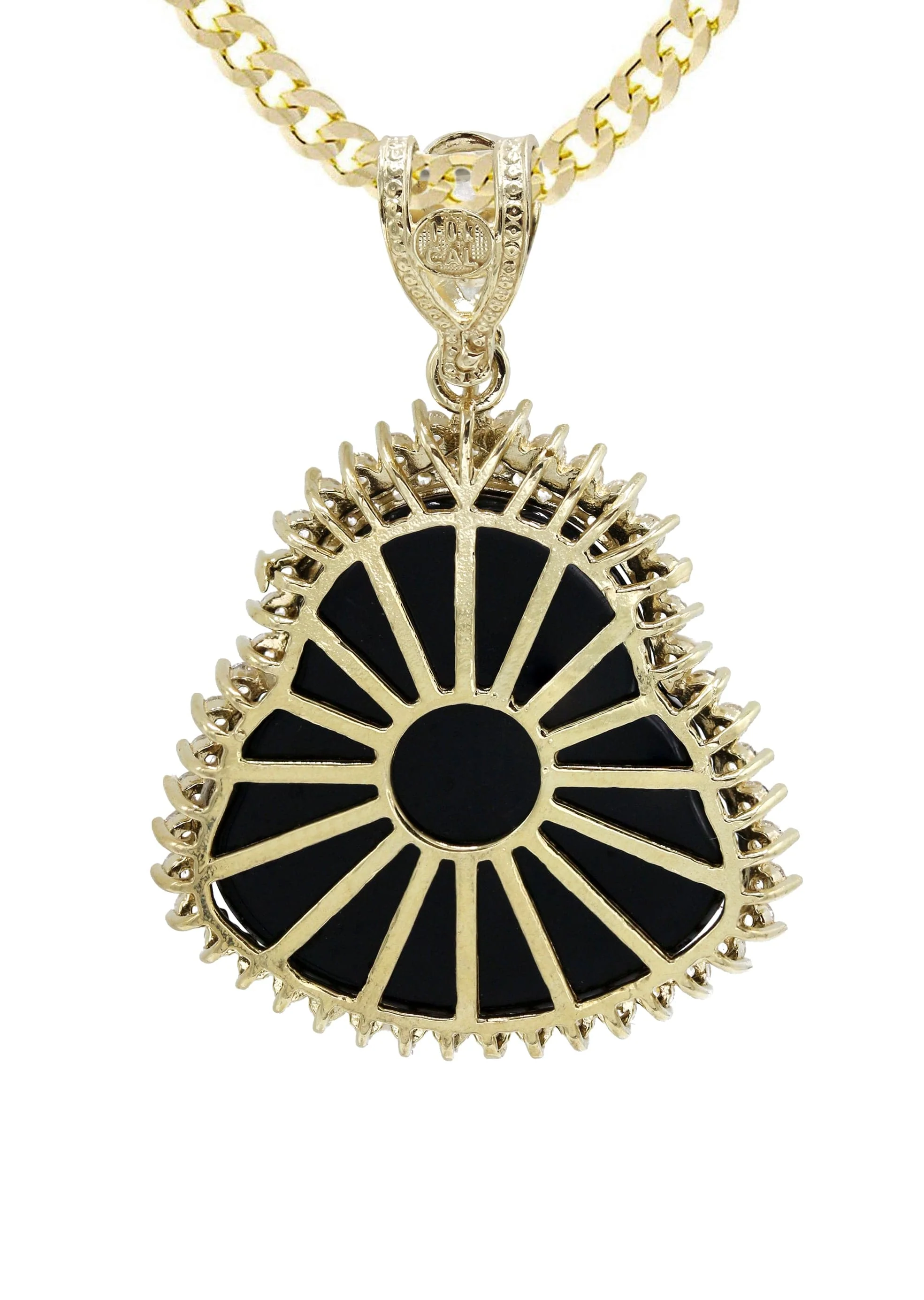 10K Yellow Gold Black Buddha Necklace | Appx. 23.9 Grams - Image 3