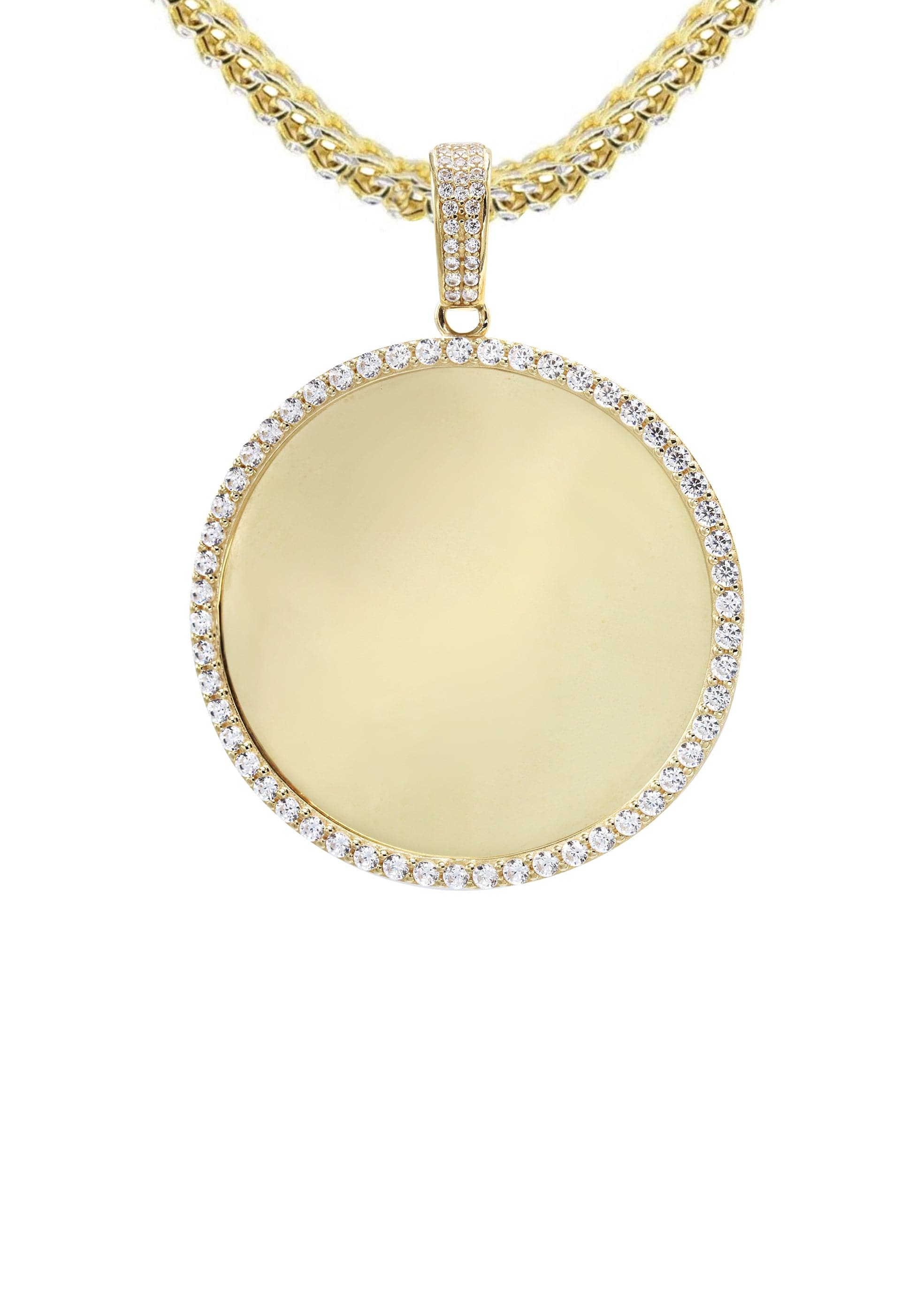 10K Yellow Gold Round Picture Necklace | Appx. 16.7 Grams - Image 2