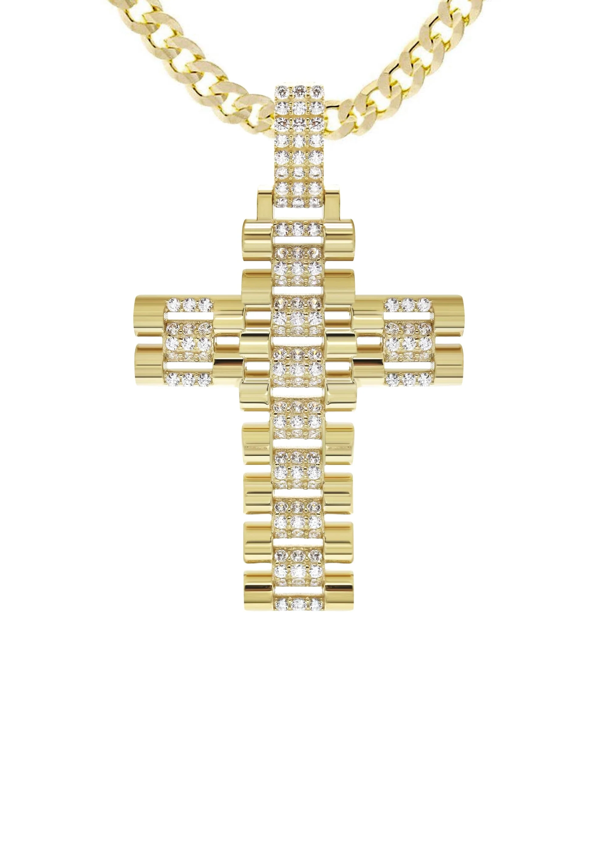 10K Yellow Gold Cross Necklace | Appx. 17.3 Grams - Image 2