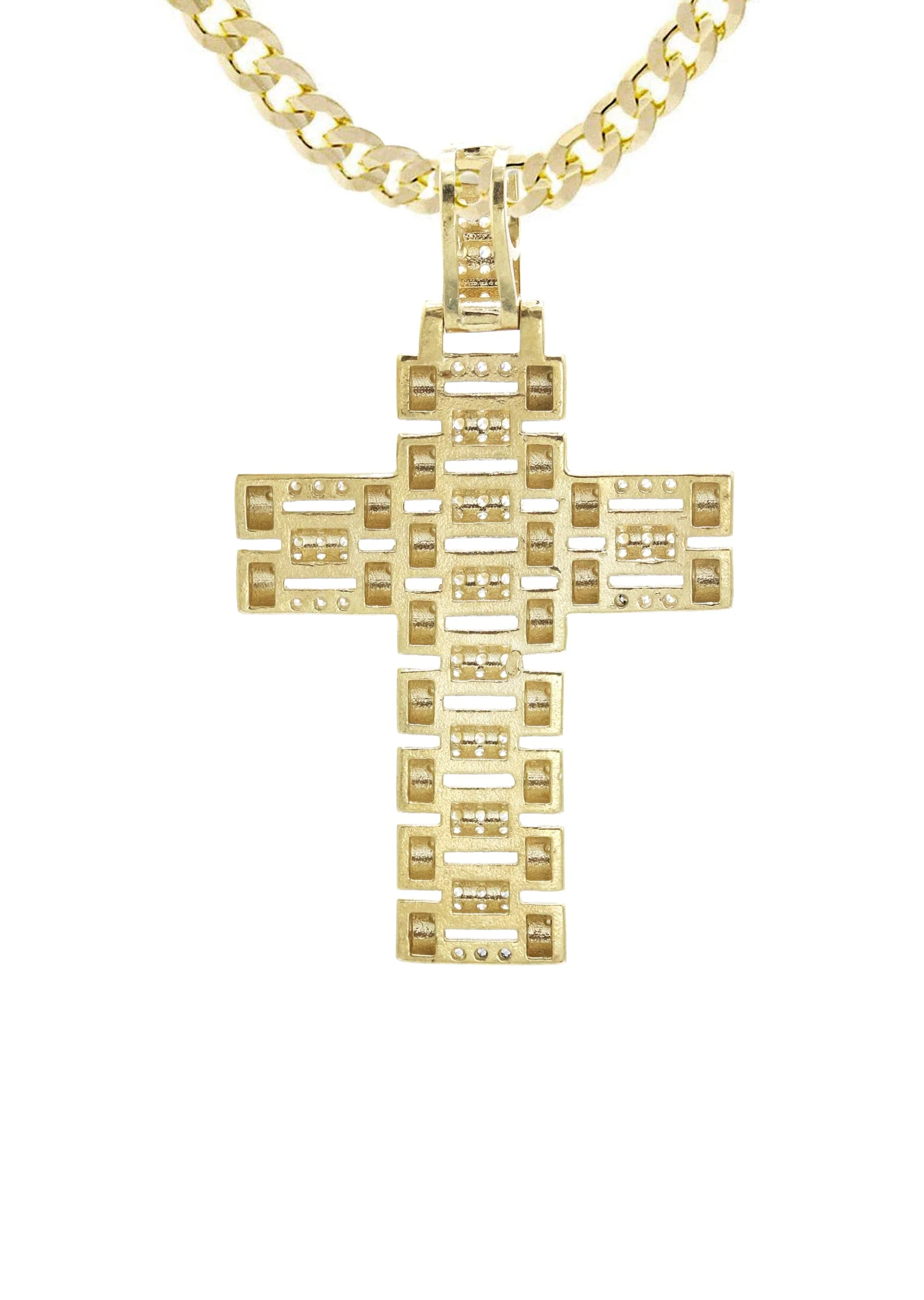 10K Yellow Gold Cross Necklace | Appx. 17.3 Grams - Image 3