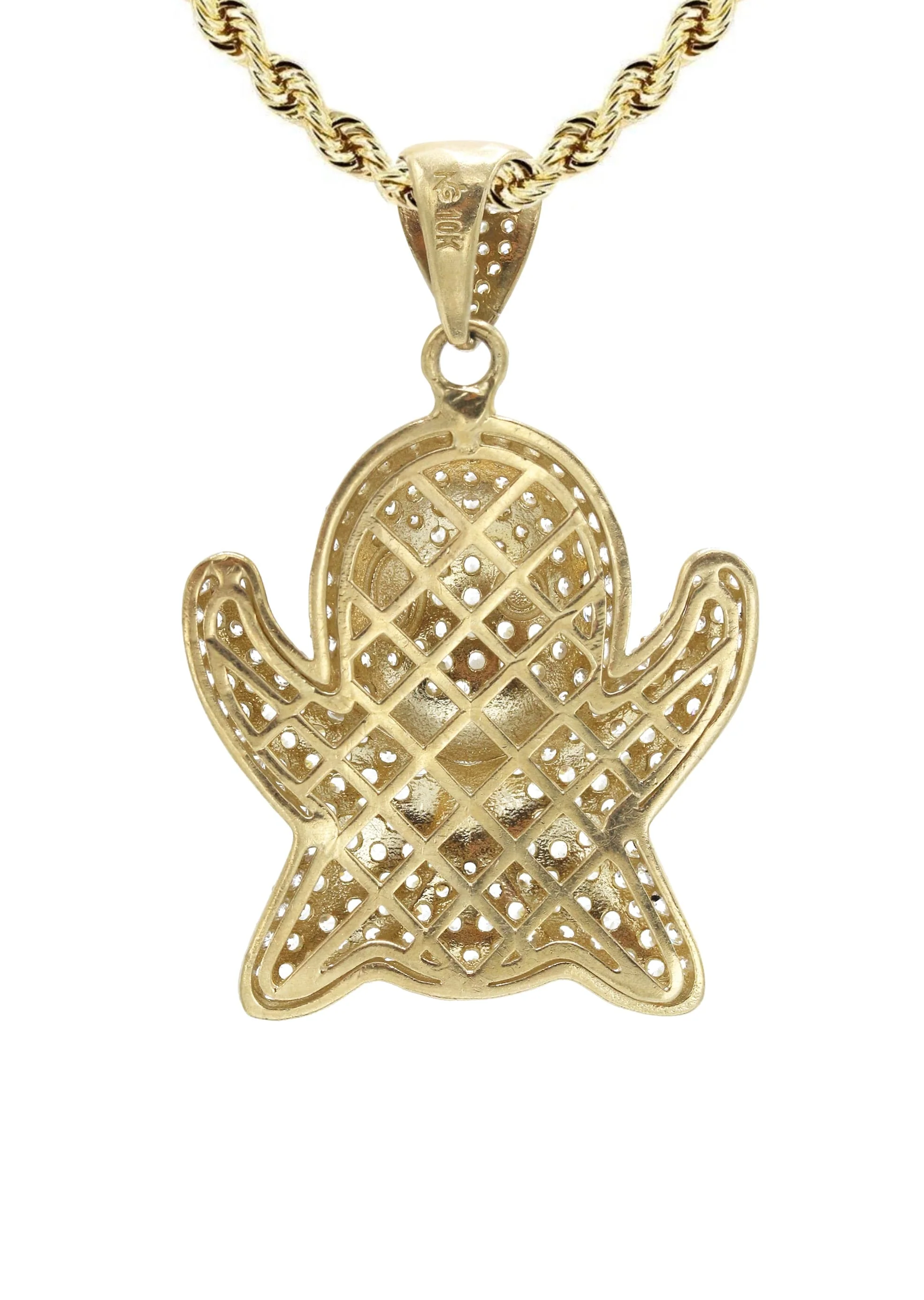 10K Yellow Gold Ghost Emoticon Necklace | Appx. 18.4 Grams - Image 3