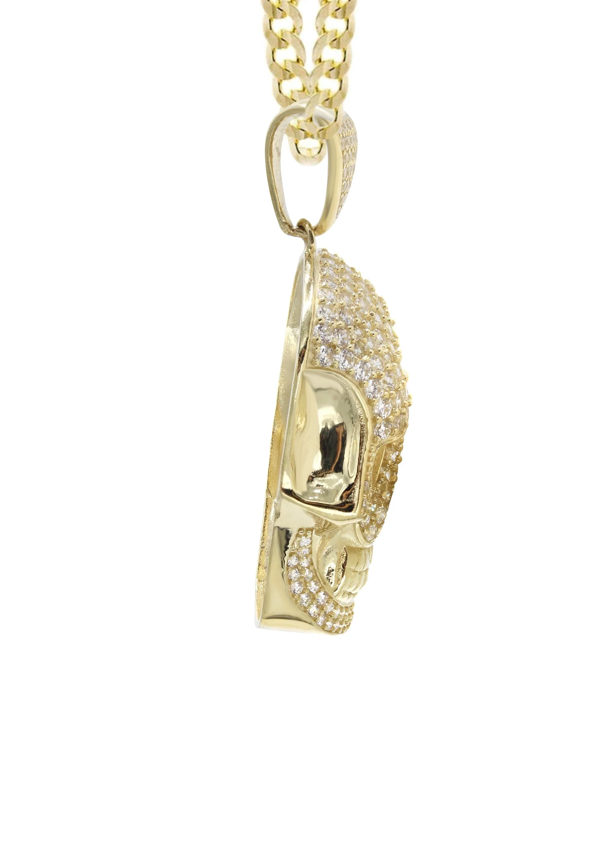 10K Yellow Gold Skull Head Necklace | Appx. 19.4 Grams - Image 4
