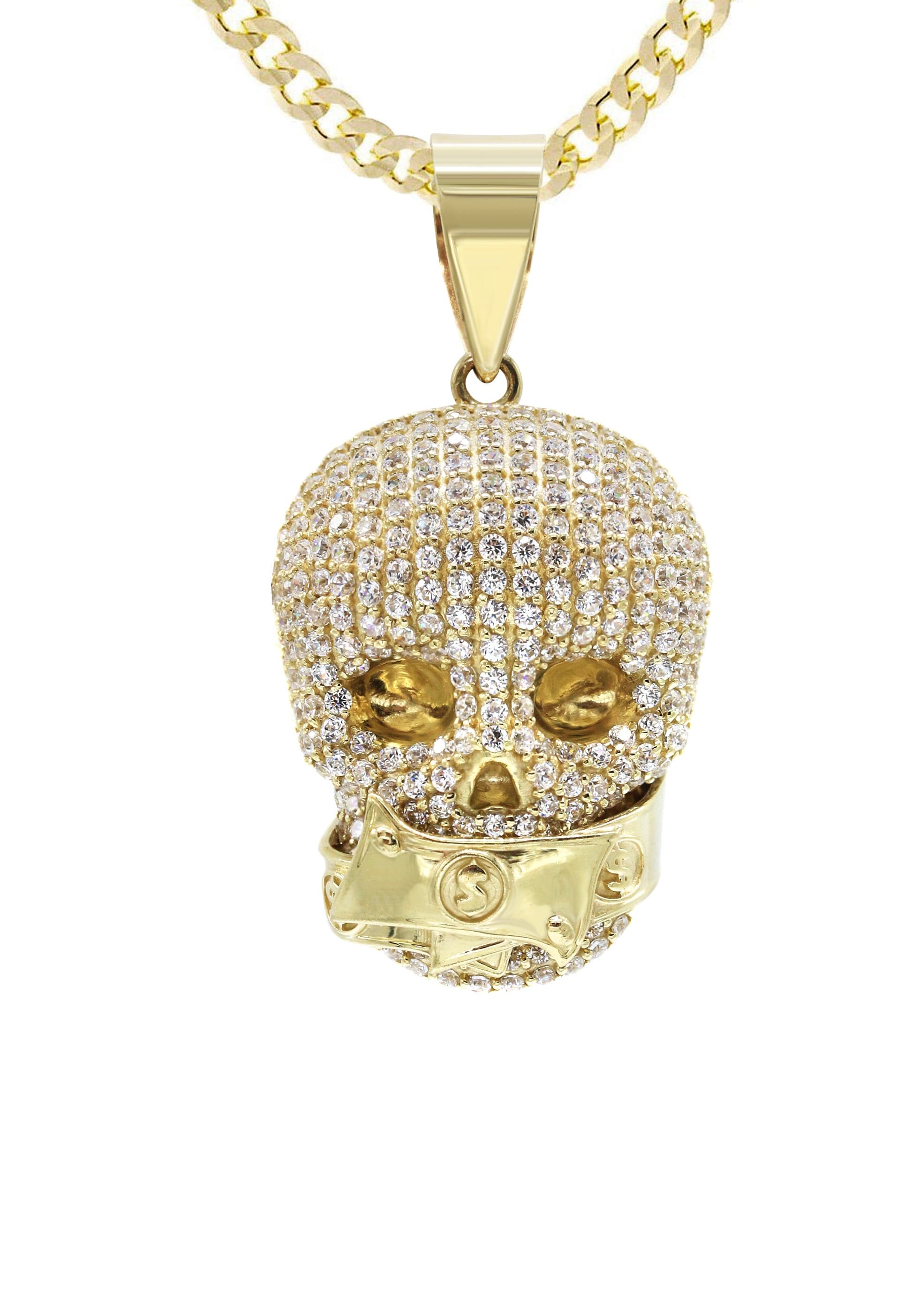 10K Yellow Gold Skull Head Necklace | Appx. 21 Grams - Image 2