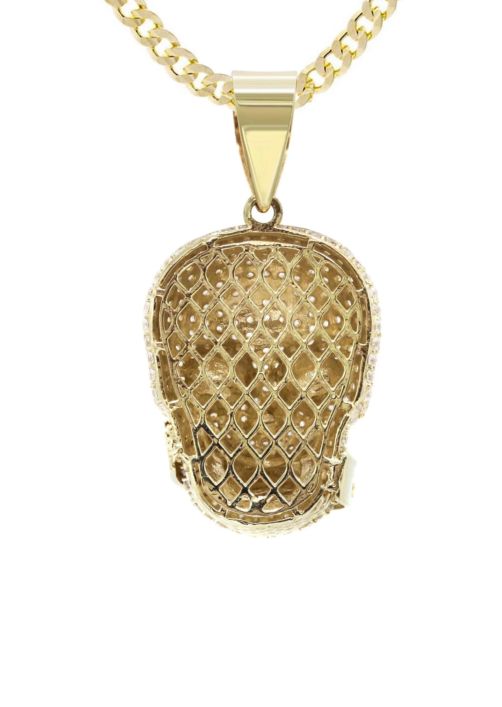 10K Yellow Gold Skull Head Necklace | Appx. 21 Grams - Image 3