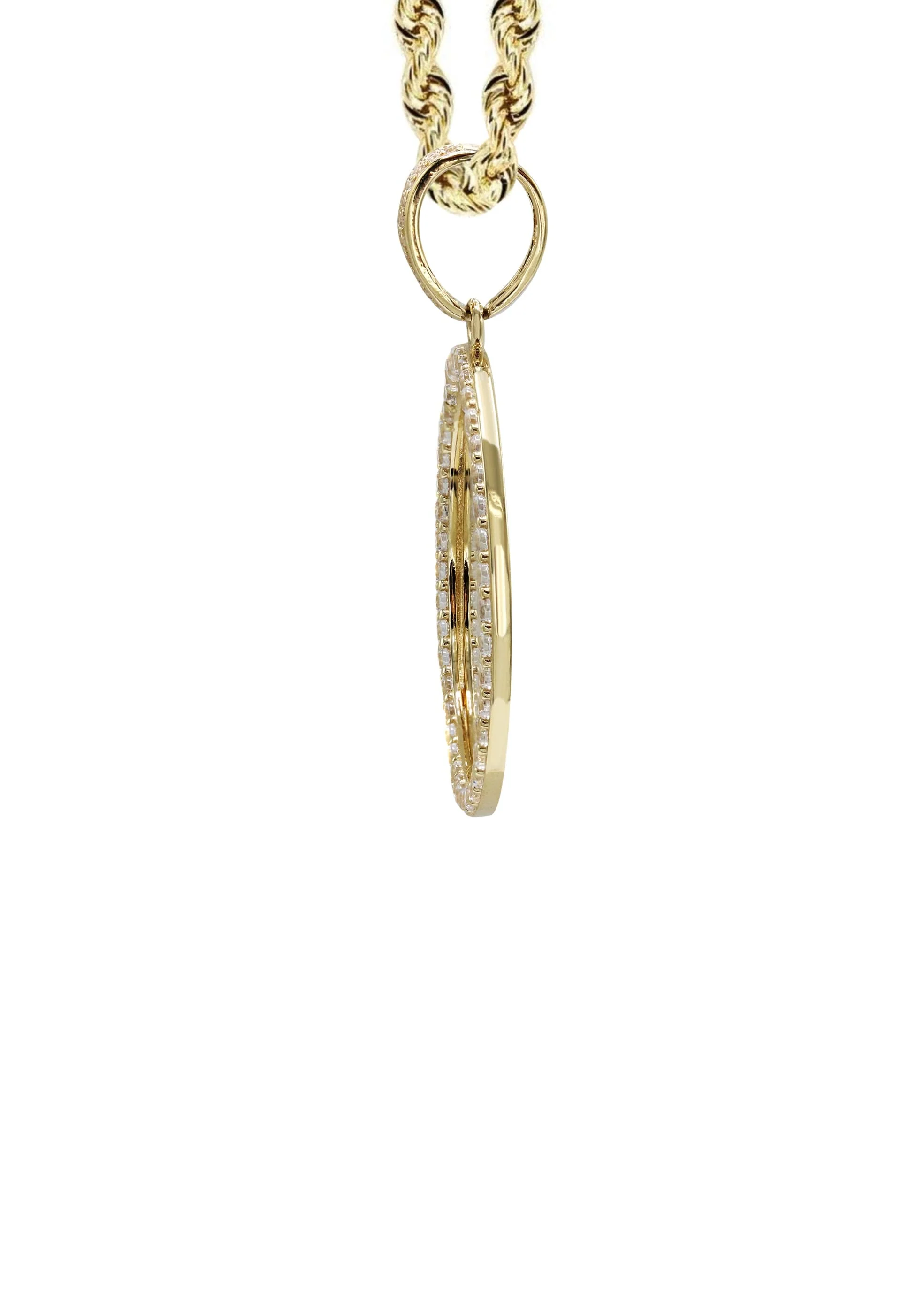 10K Yellow GoldSmall Cz Round Picture Necklace | Appx. 14.9 Grams - Image 4