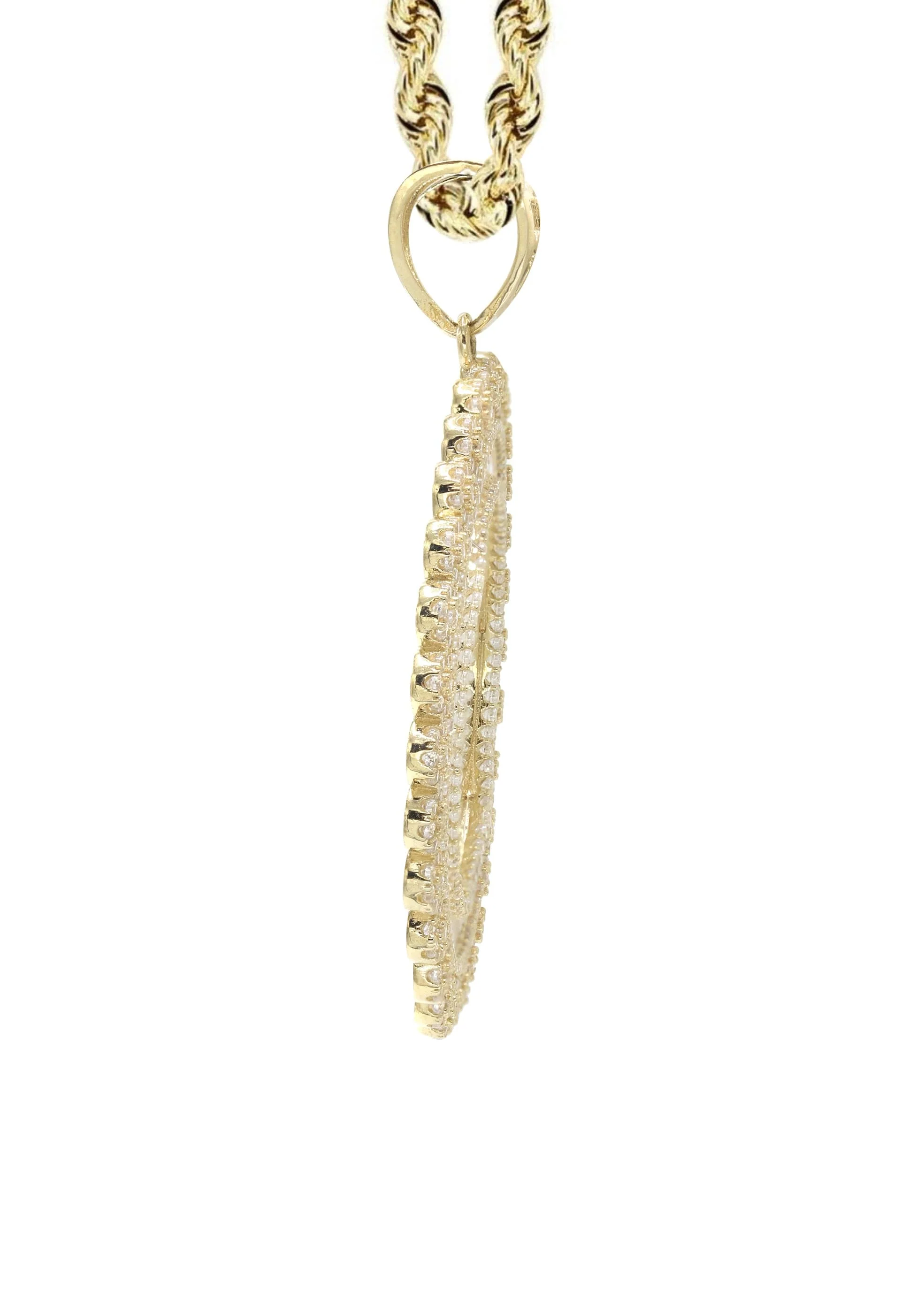 10K Yellow Gold Round Picture Necklace | Appx. 23.5 Grams - Image 4