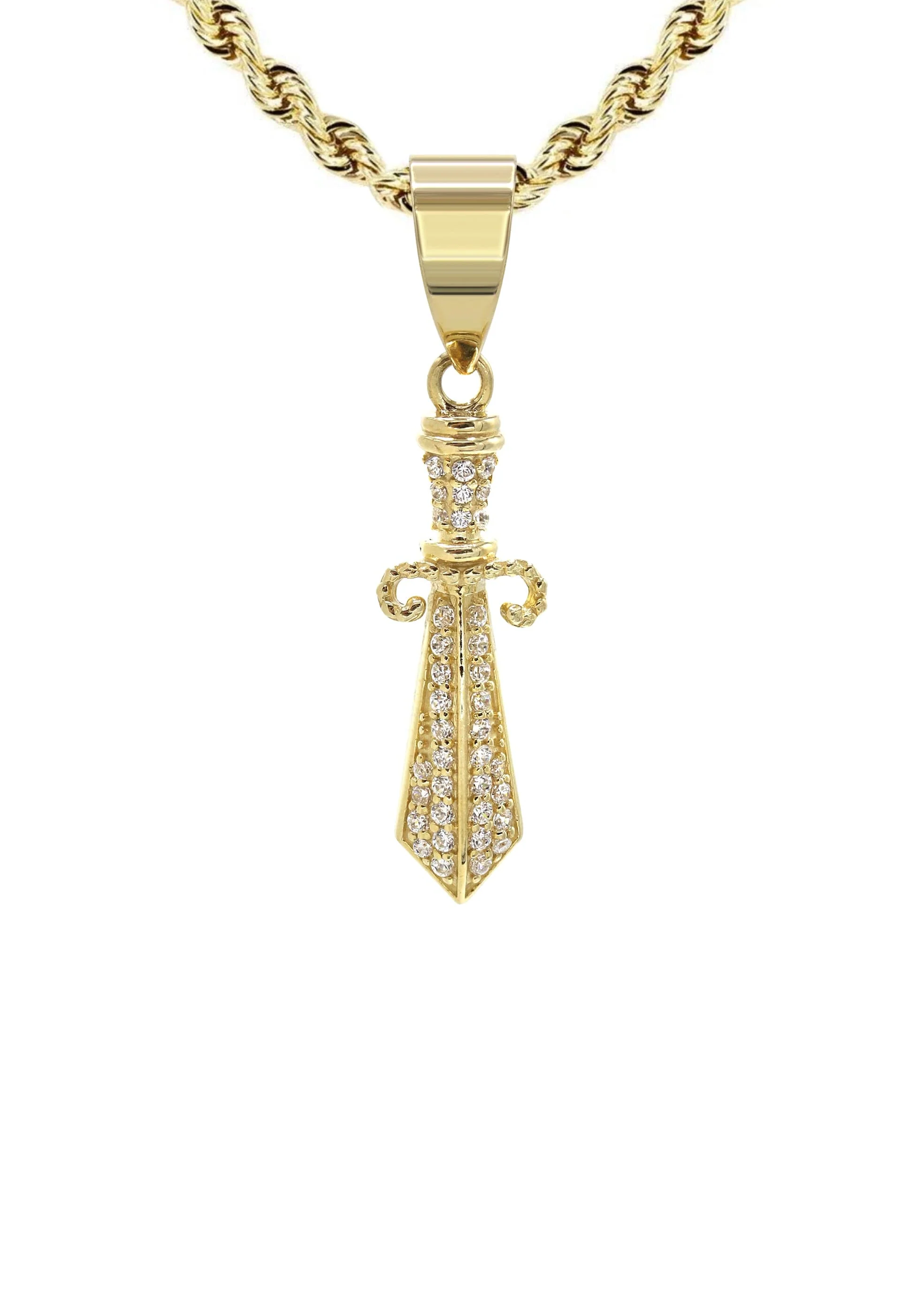 10K Yellow Gold Dagger Necklace | Appx. 13.3 Grams - Image 2