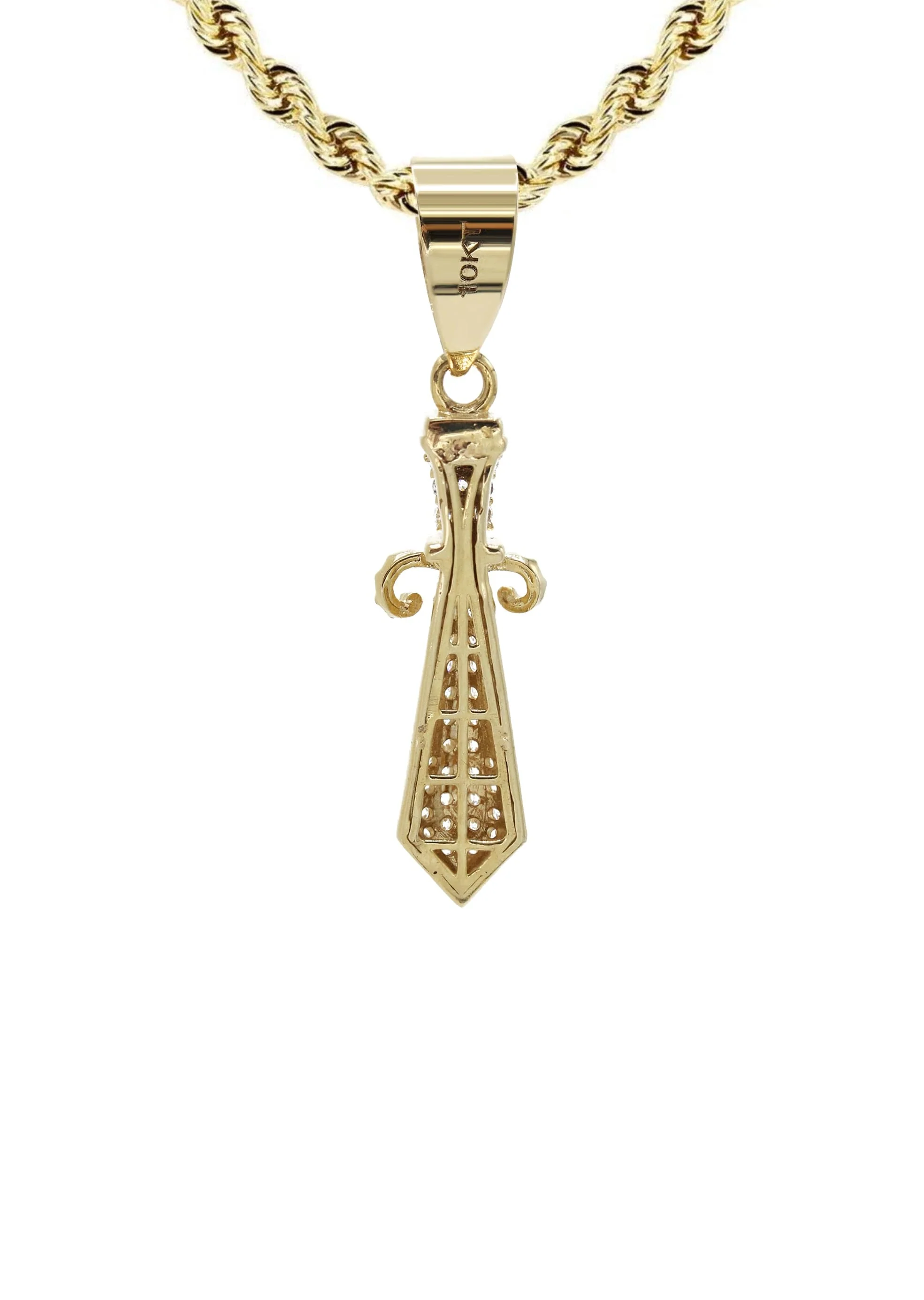10K Yellow Gold Dagger Necklace | Appx. 13.3 Grams - Image 3