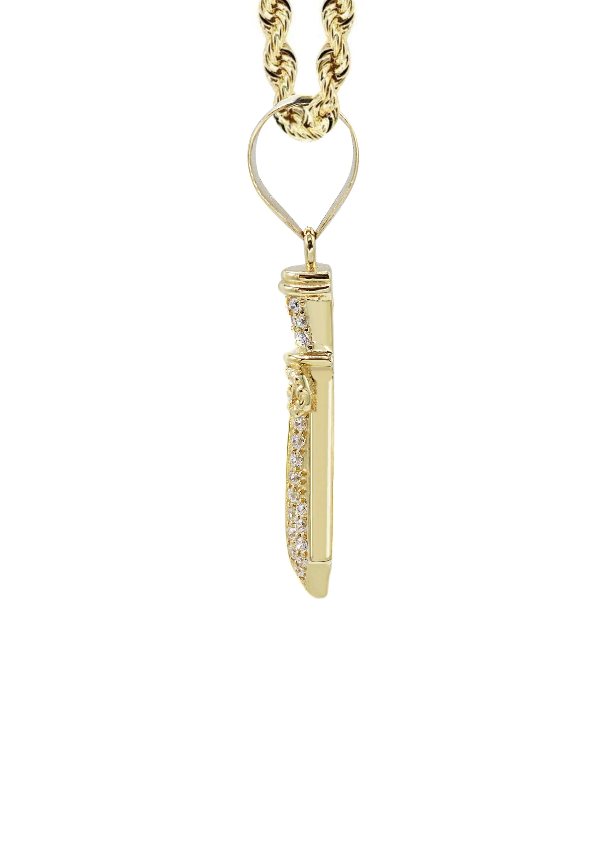 10K Yellow Gold Dagger Necklace | Appx. 13.3 Grams - Image 4