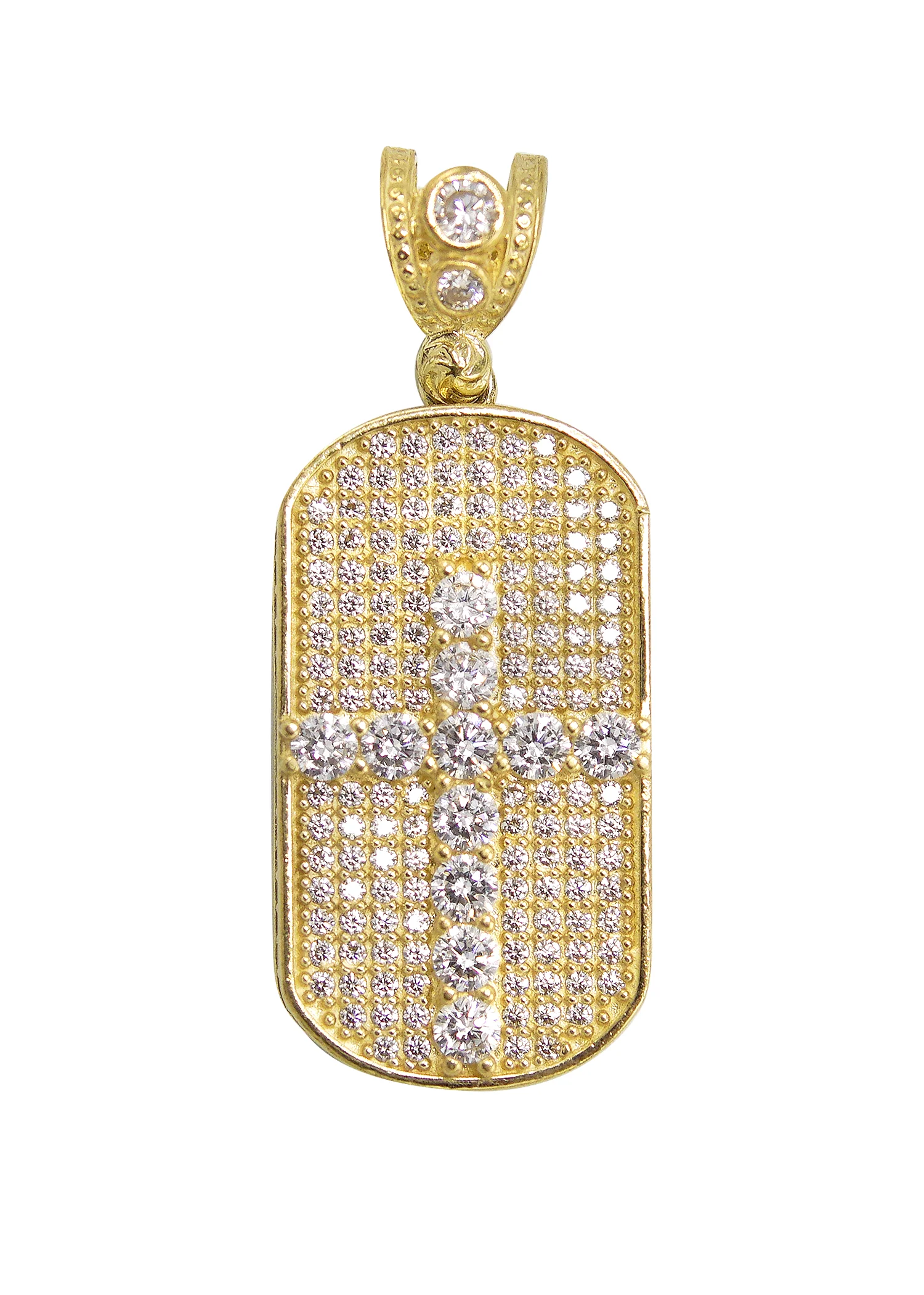10K Gold Dog Tag Pendant