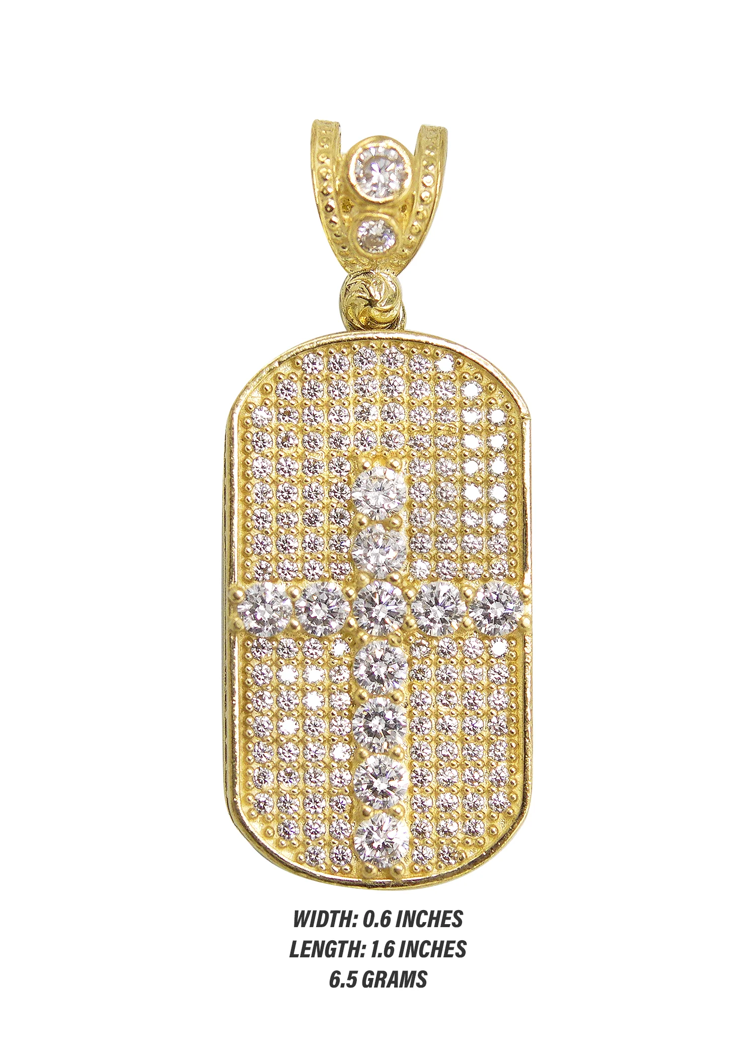 10K Gold Dog Tag Pendant - Image 2