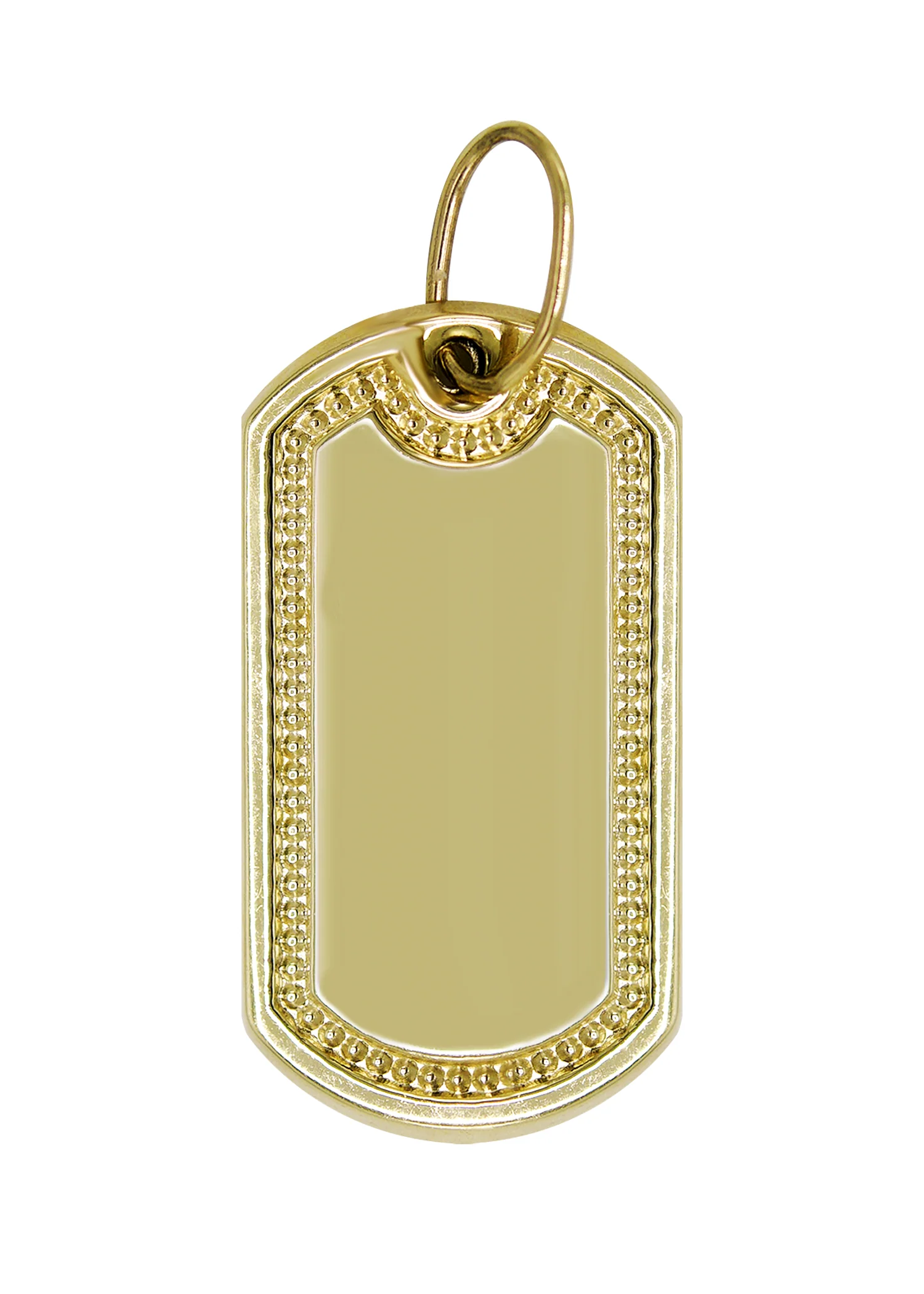10K Gold Dog Tag Pendant | Customizable Size