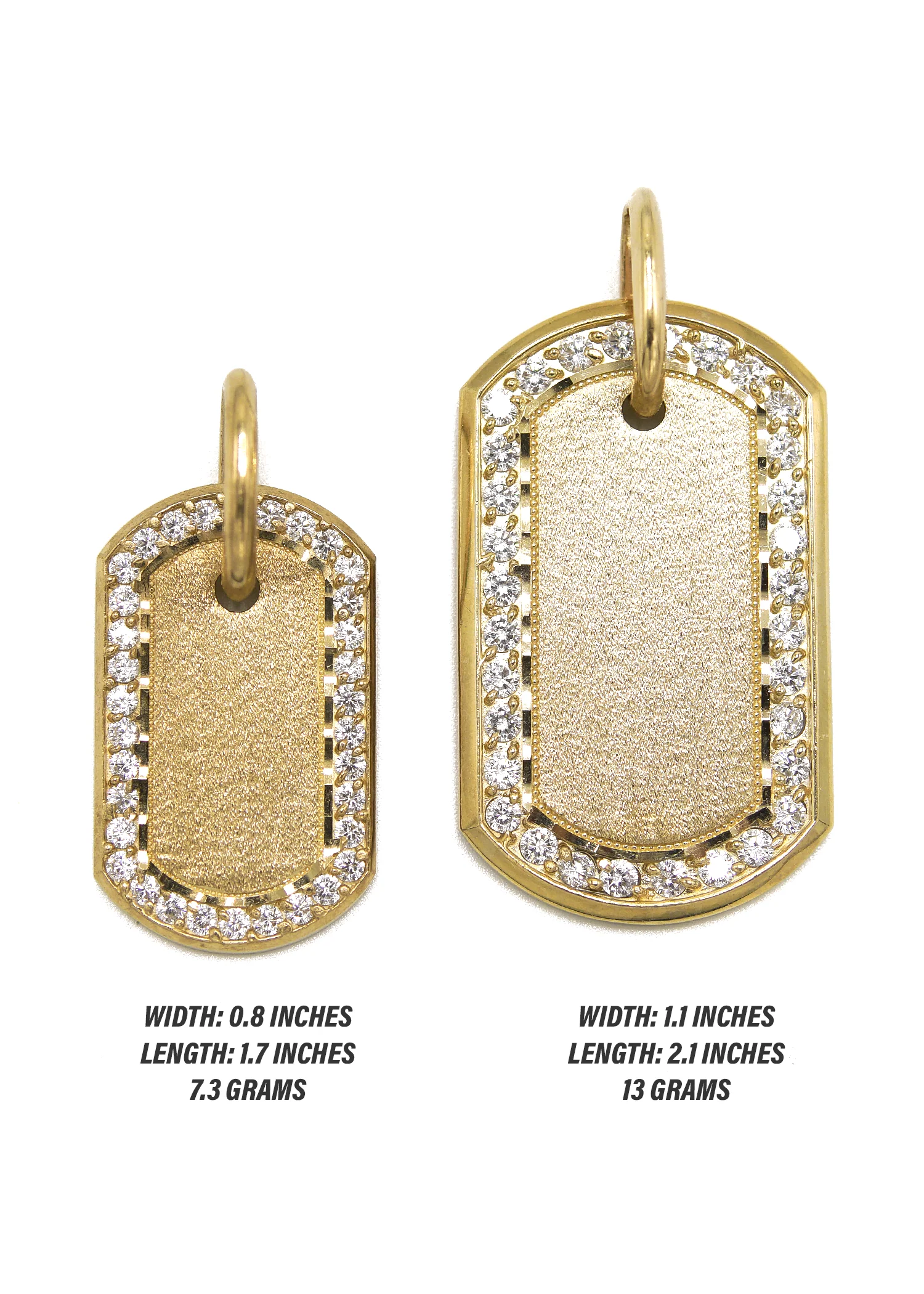 10K Gold Dog Tag Pendant | Customizable Size - Image 2