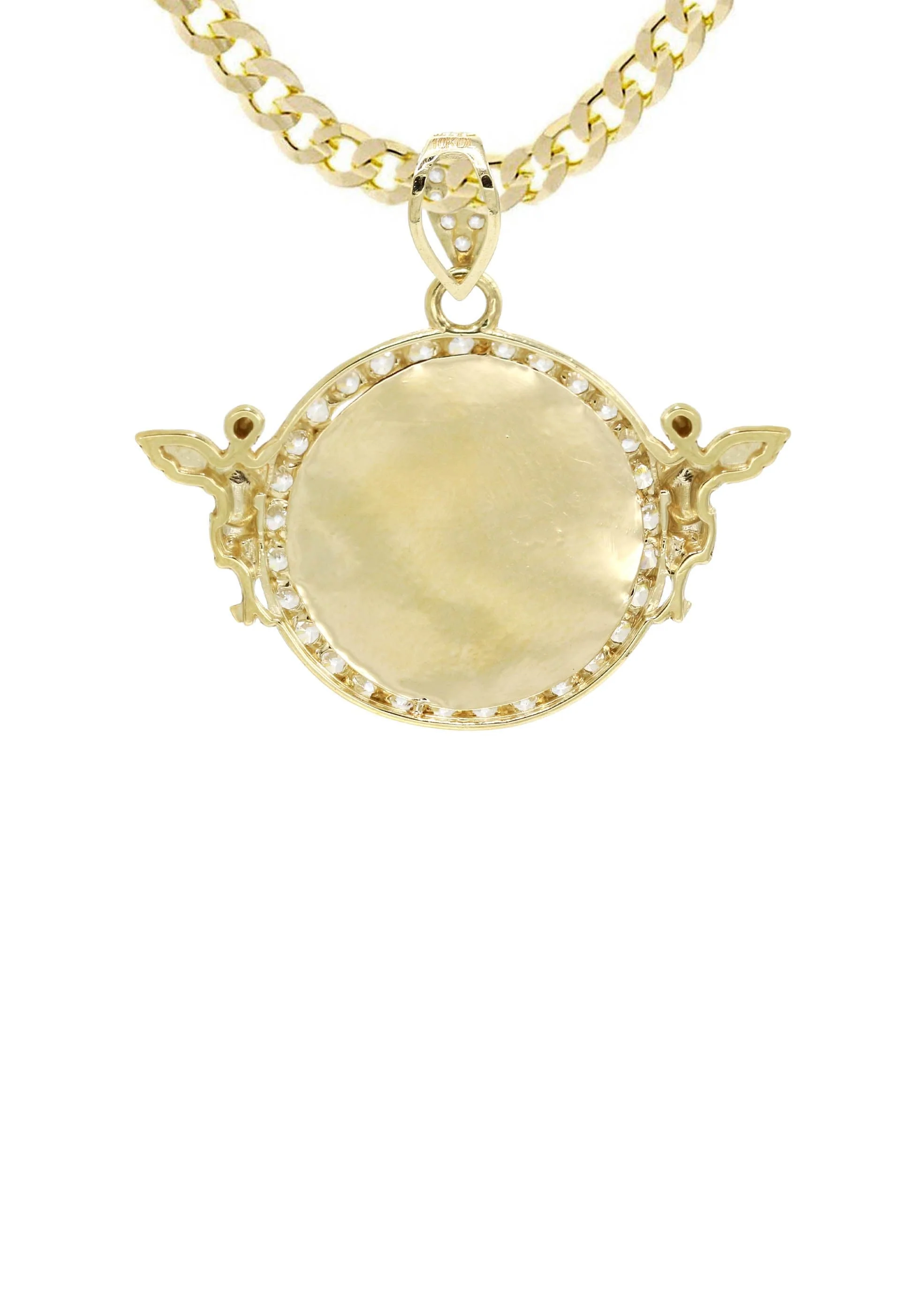 10K Yellow Gold CZ Picture Pendant Necklace | Appx. 13.4 Grams - Image 3