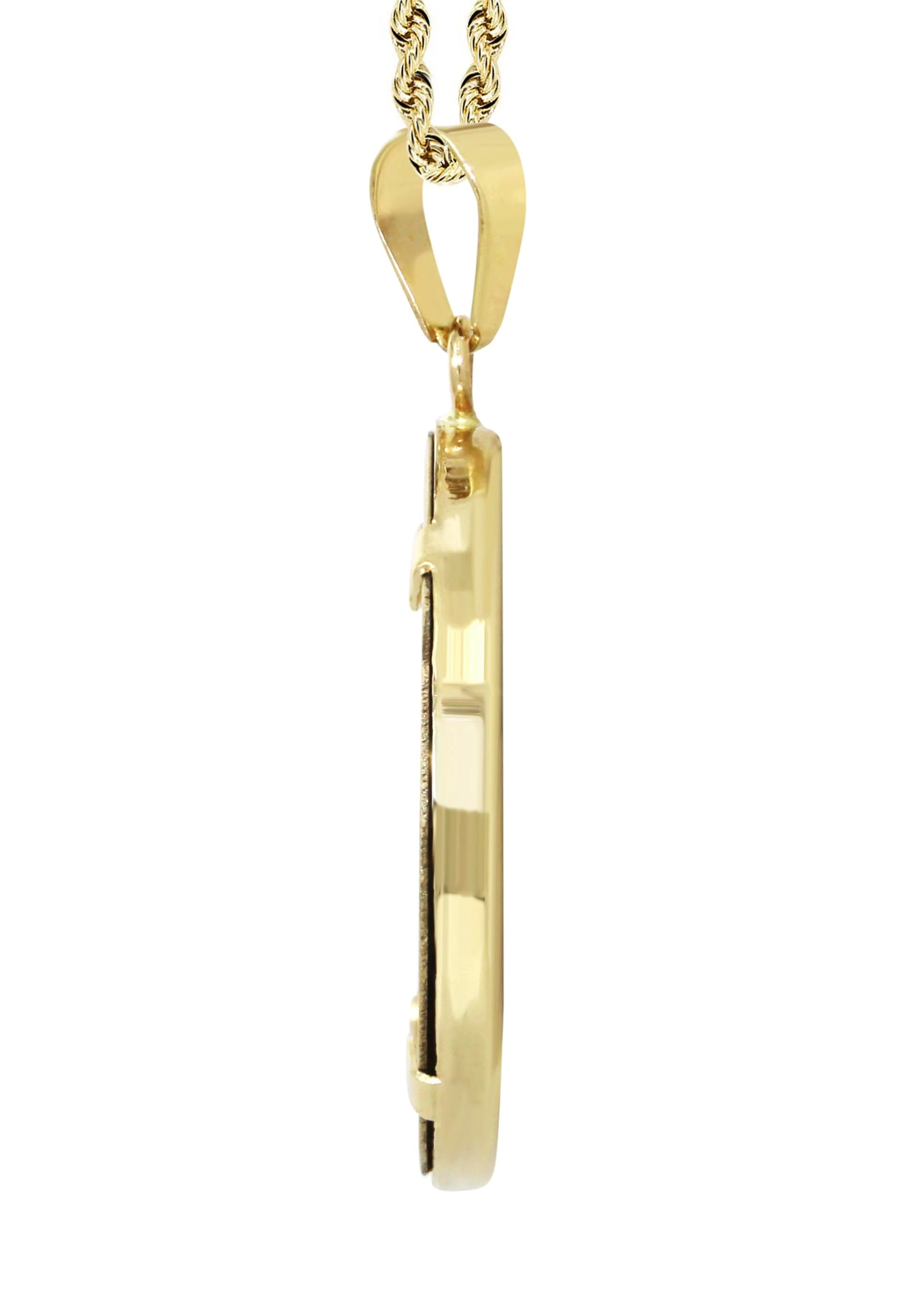 14K Yellow Gold Round Picture Pendant Necklace | Appx. 1.5 Inches - Image 4