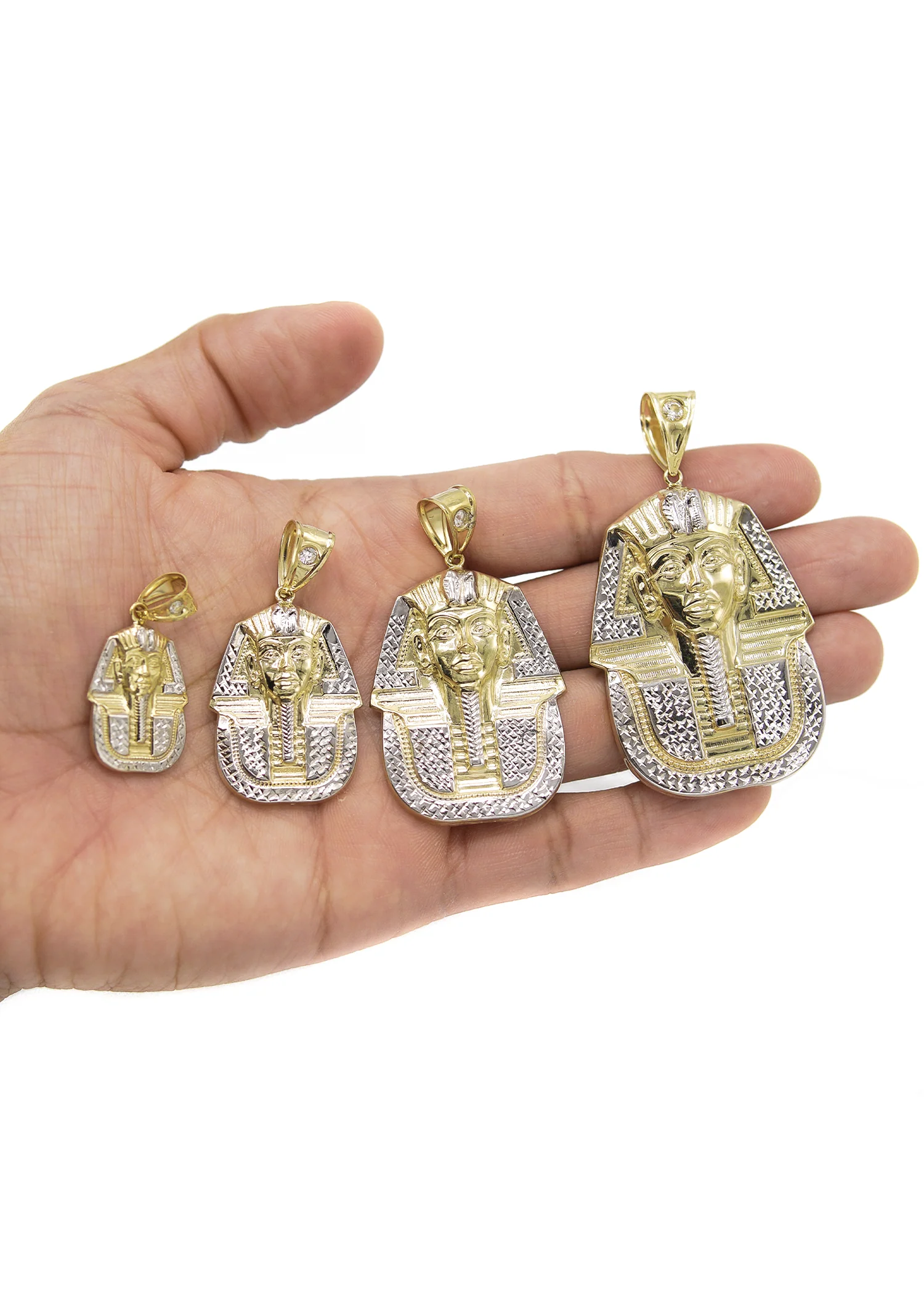 10K Yellow Gold Pharaoh Pendant | Customizable Size - Image 3