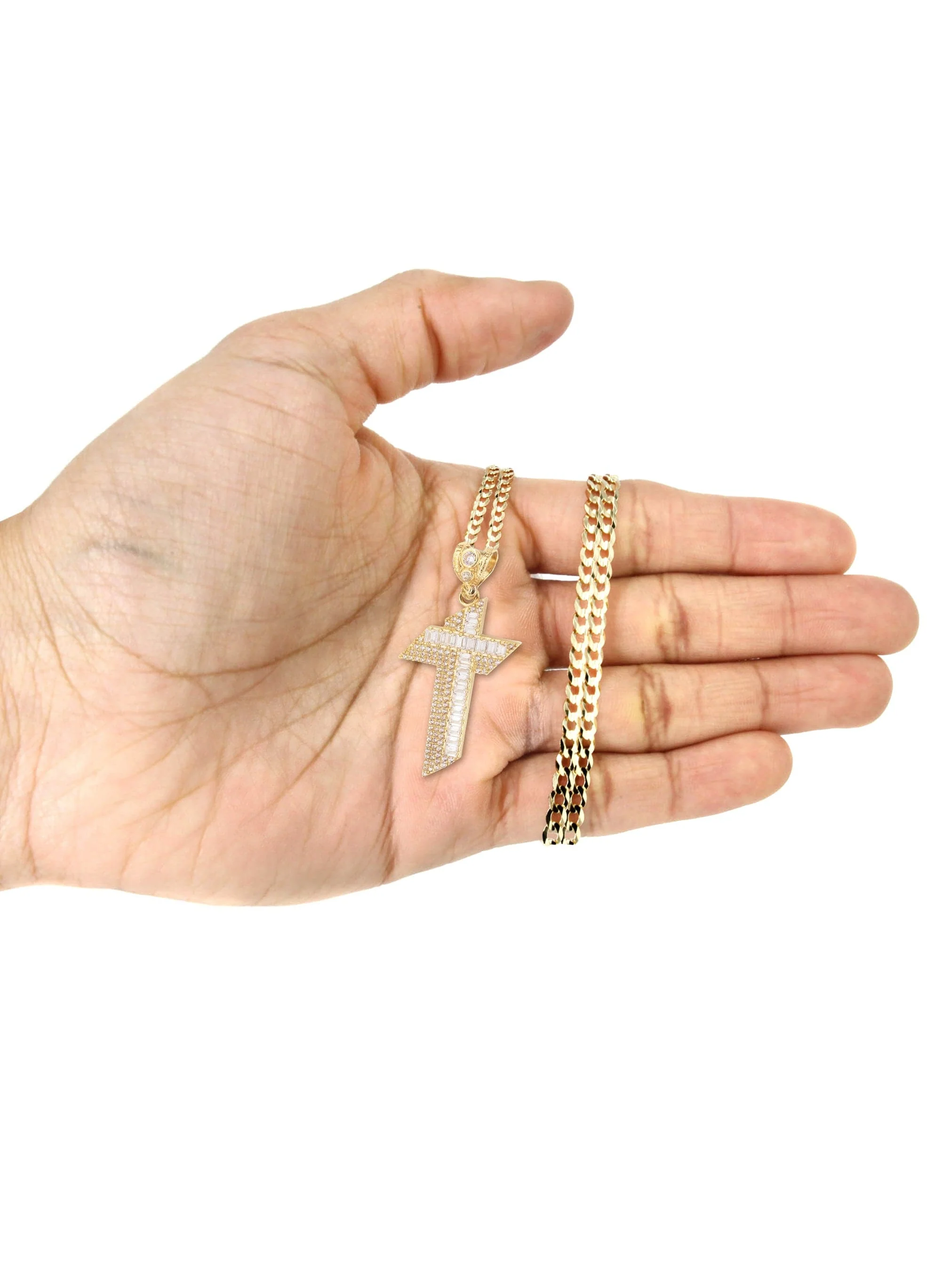 10K Yellow Gold Cross Necklace | Appx. 14.7 Grams - Image 5