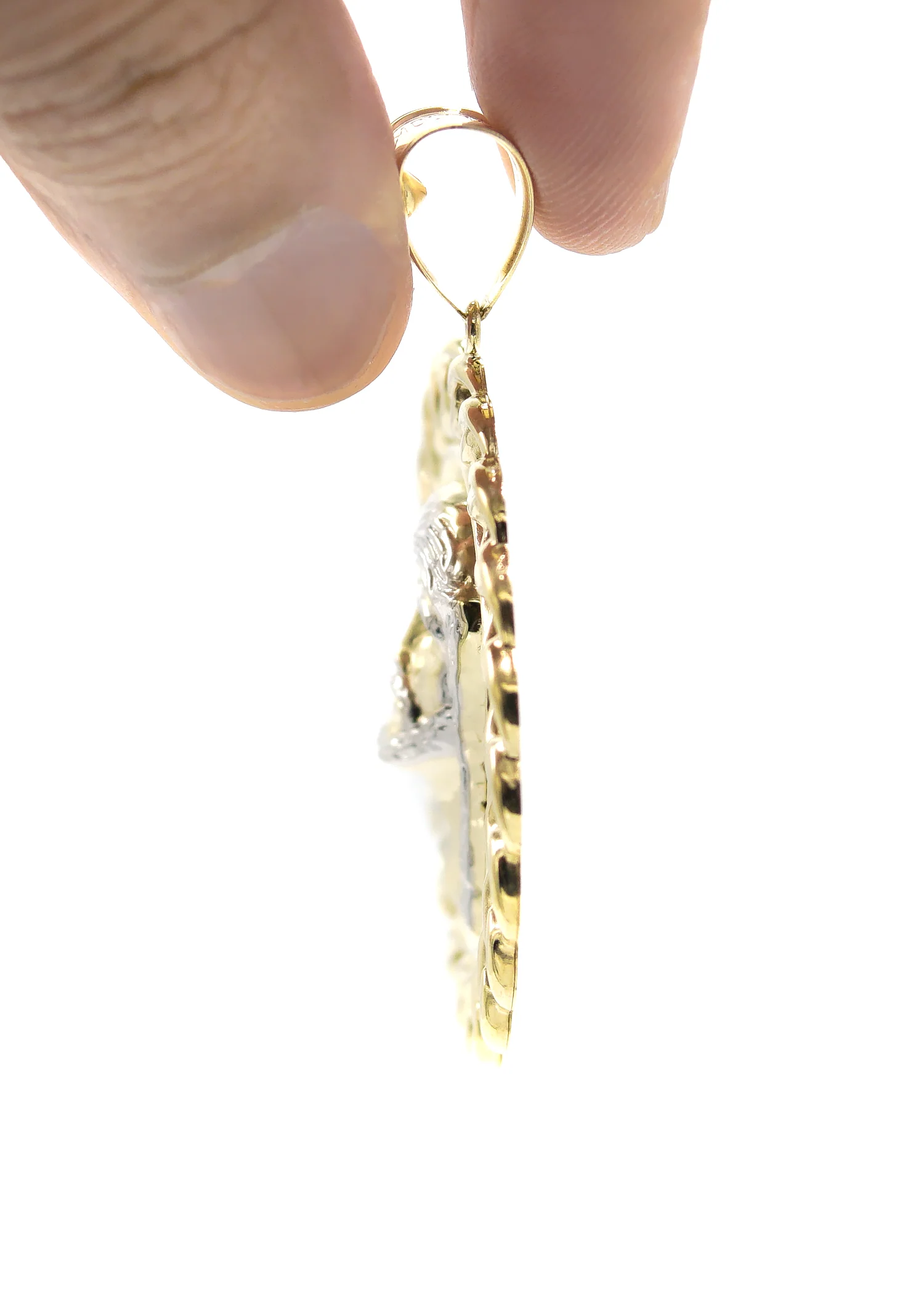 10K Gold Jesus Head Pendant  |  Customizable Size - Image 5