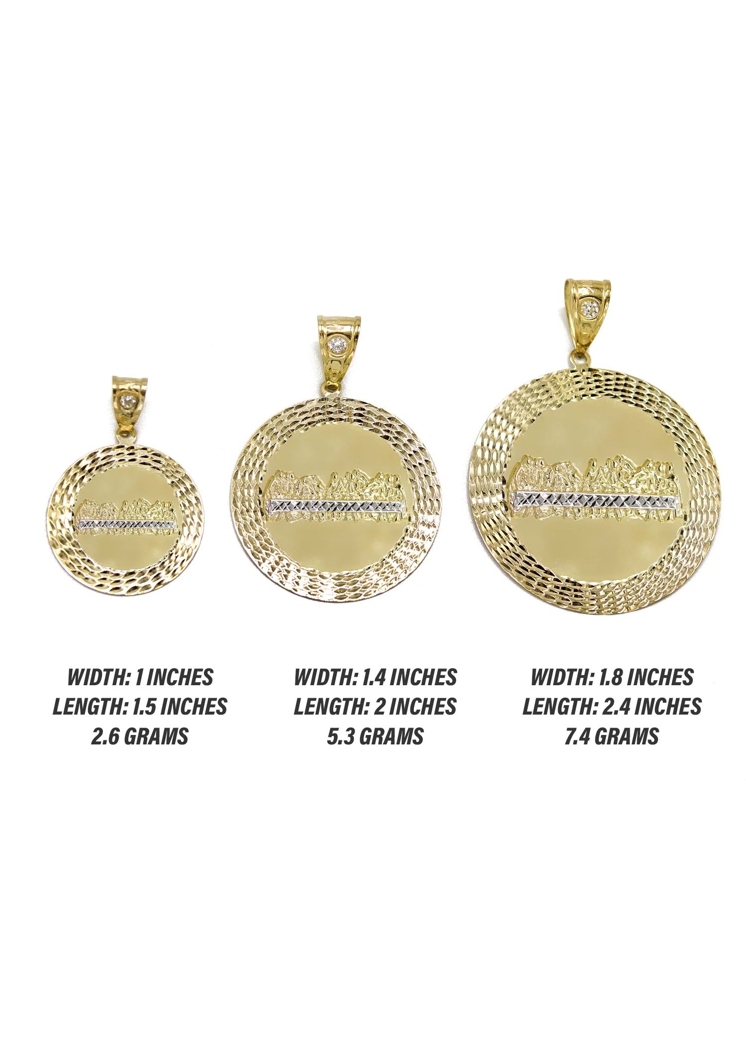 10K Gold Last Supper Pendant | Customizable Size - Image 2