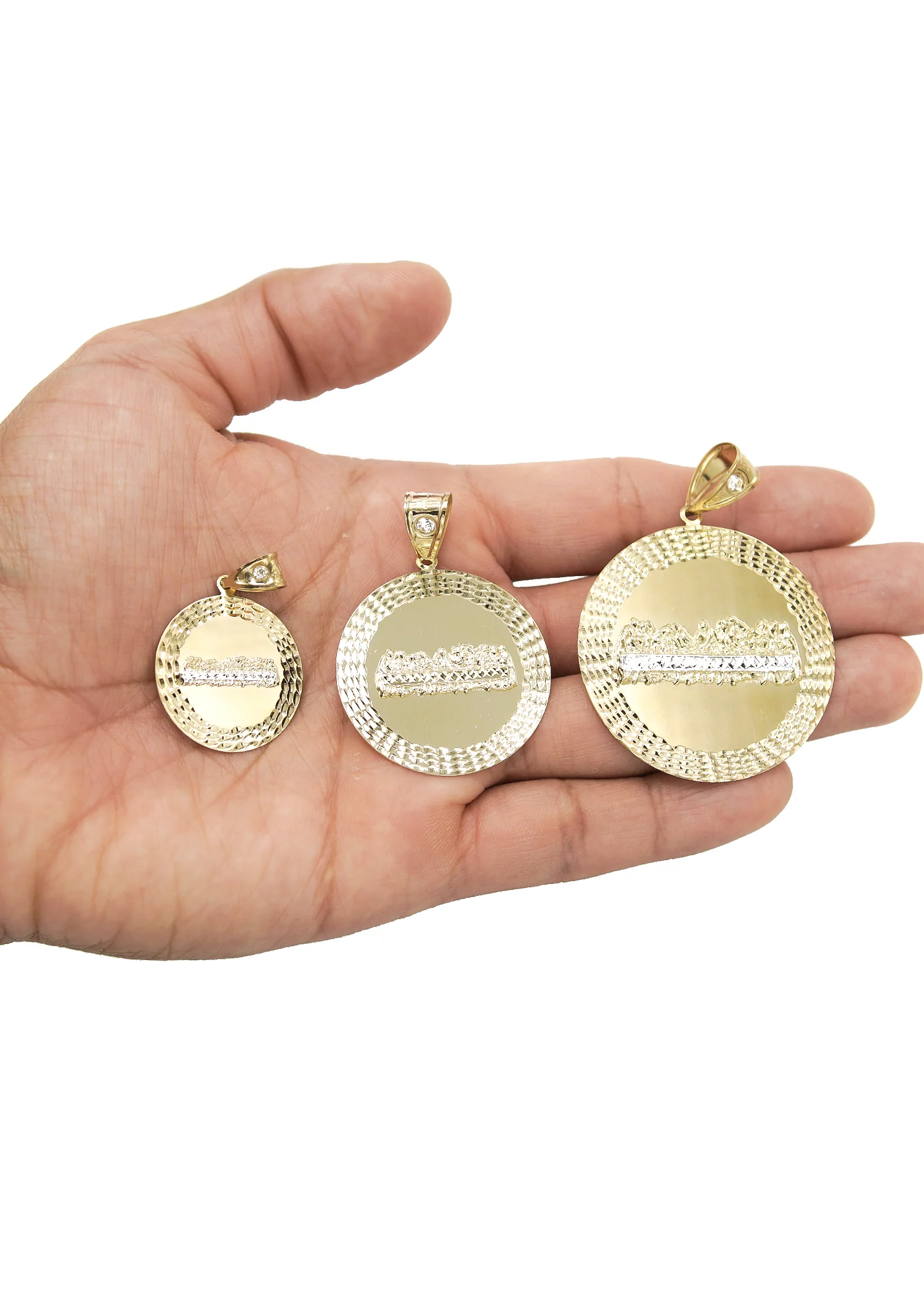 10K Gold Last Supper Pendant | Customizable Size - Image 3